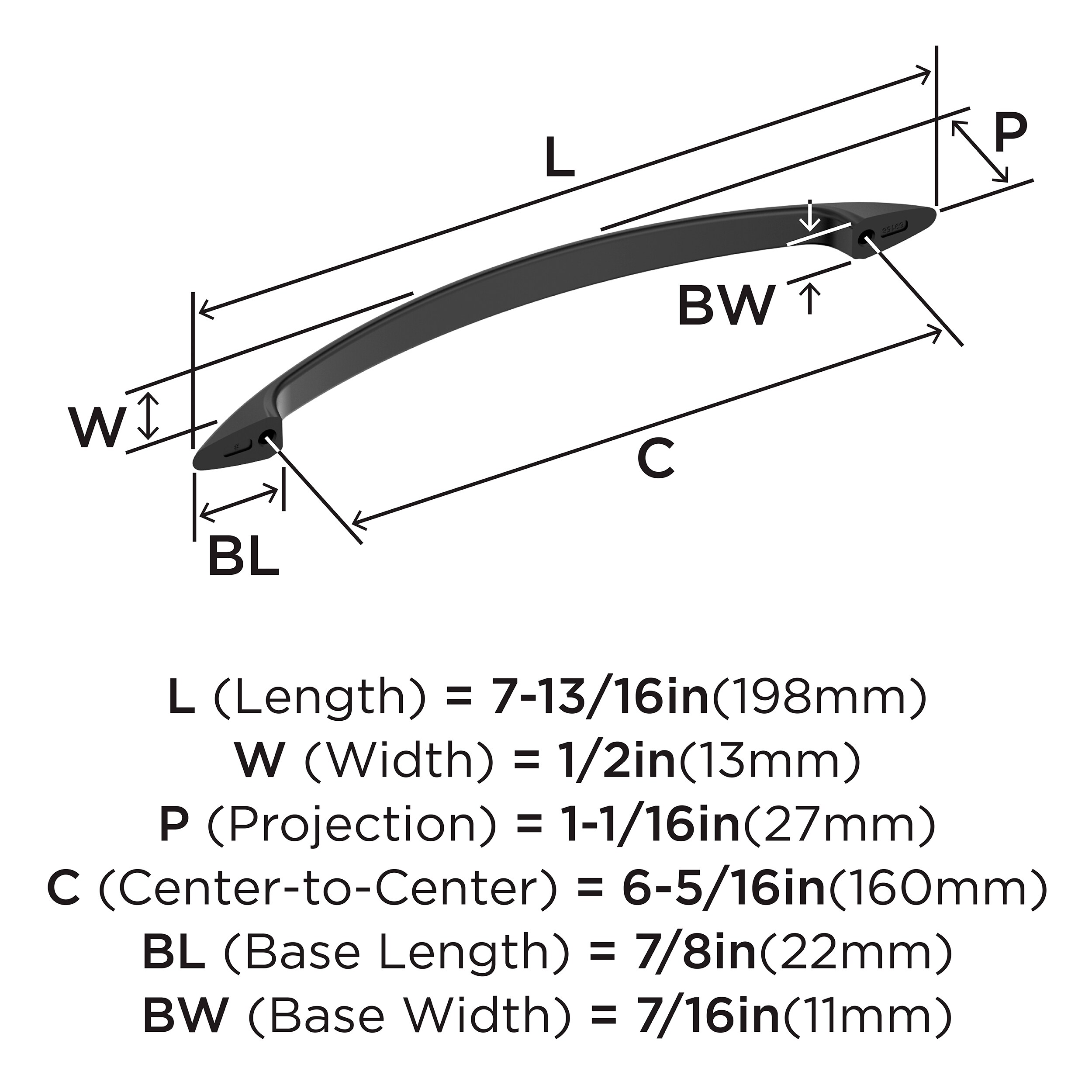 Amerock 25VMP69158MB Cabinet-Pulls - View #3