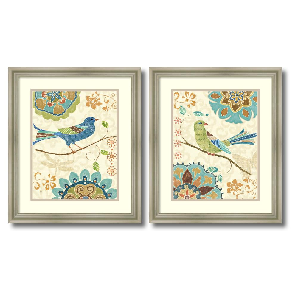 Amanti Art DSW416302 Blue Wood Framed 19.99-in H x 16.99-in W Animals Wood Print