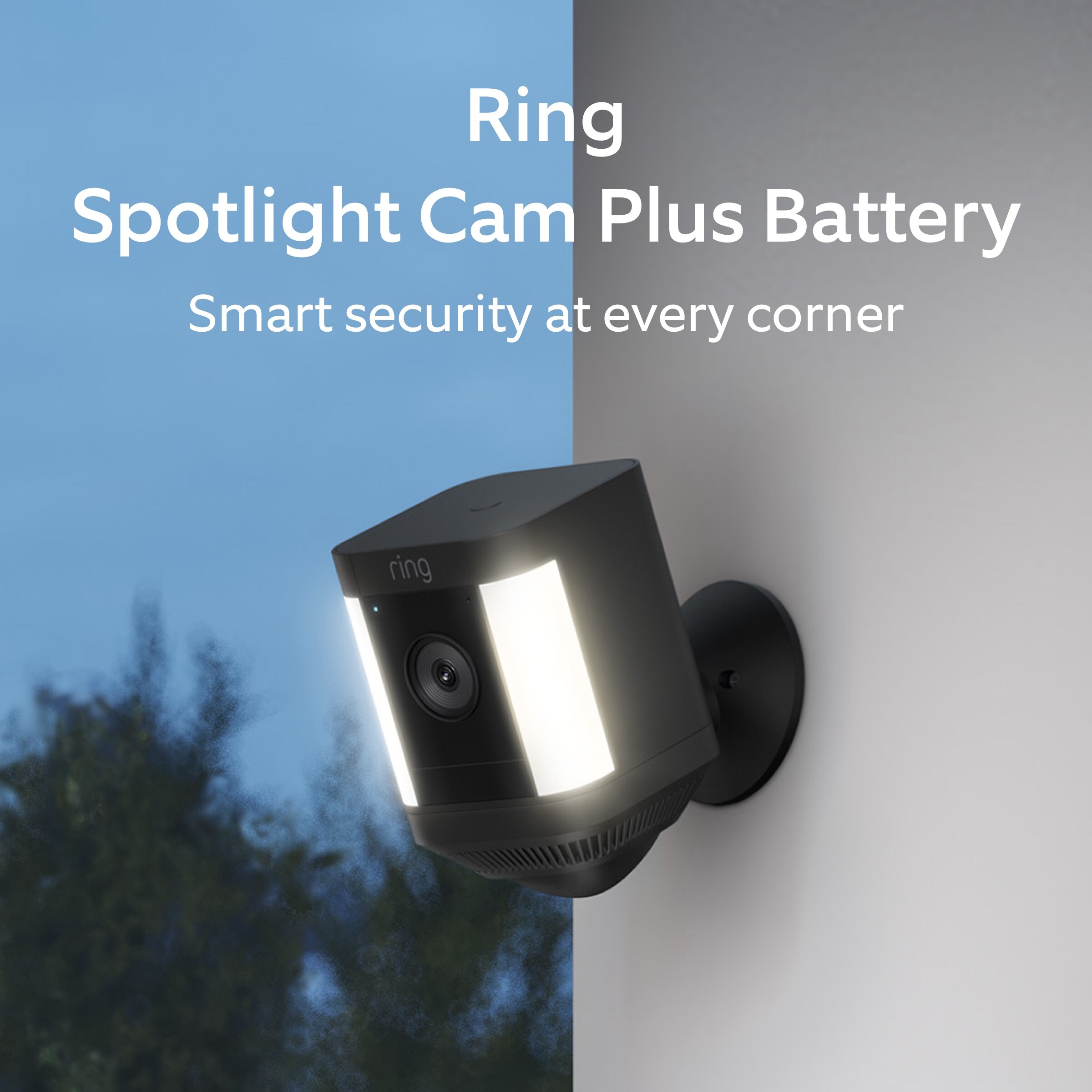 Ring Spotlight Cam Plus Battery - Smart Security Video Camera with 2 Motion-Activated LED Spotlights, 2-Way Talk, Color Night Vision, 2-Pack, Black