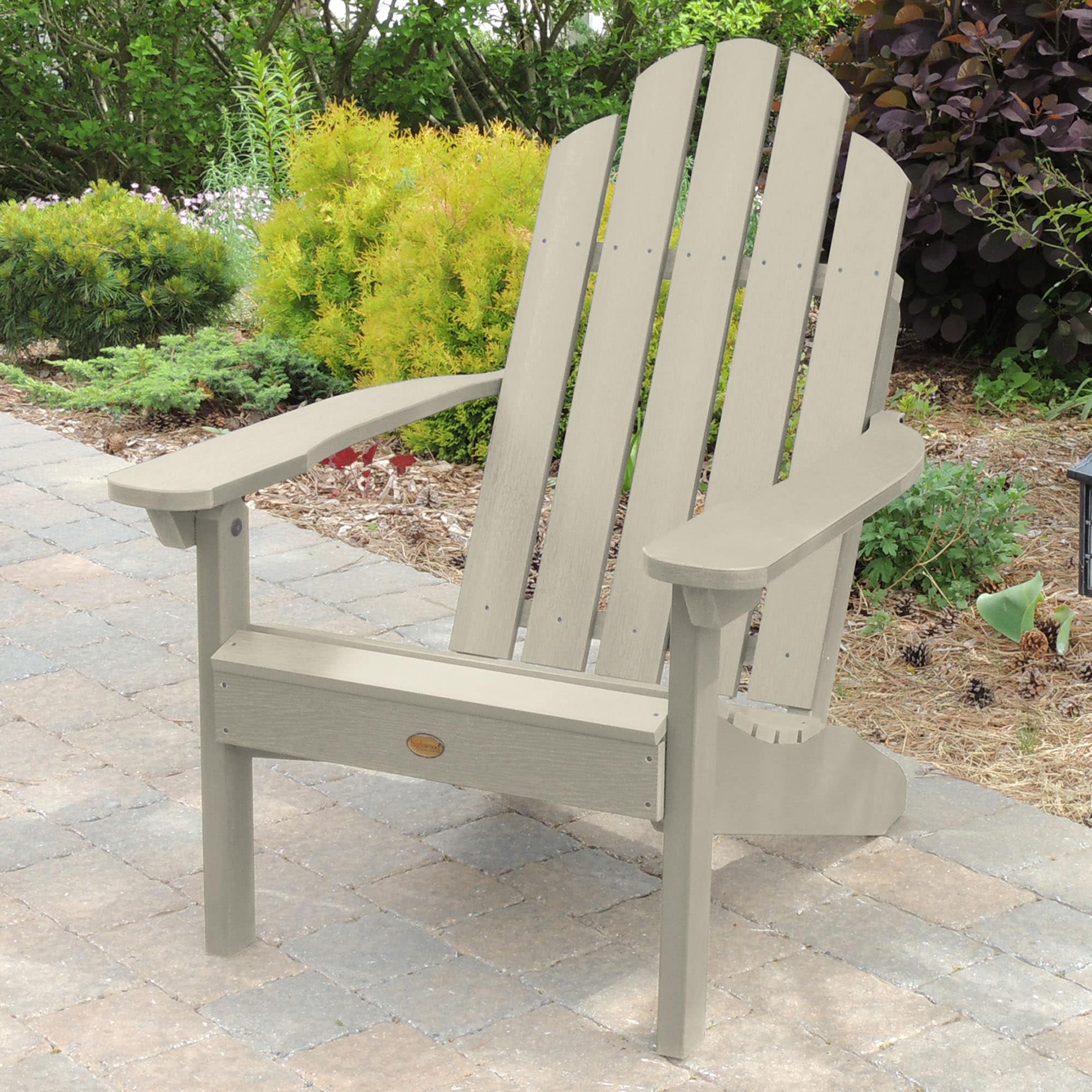 Whitewash Traditional 2-Person Adirondack Chair Set with Side Table