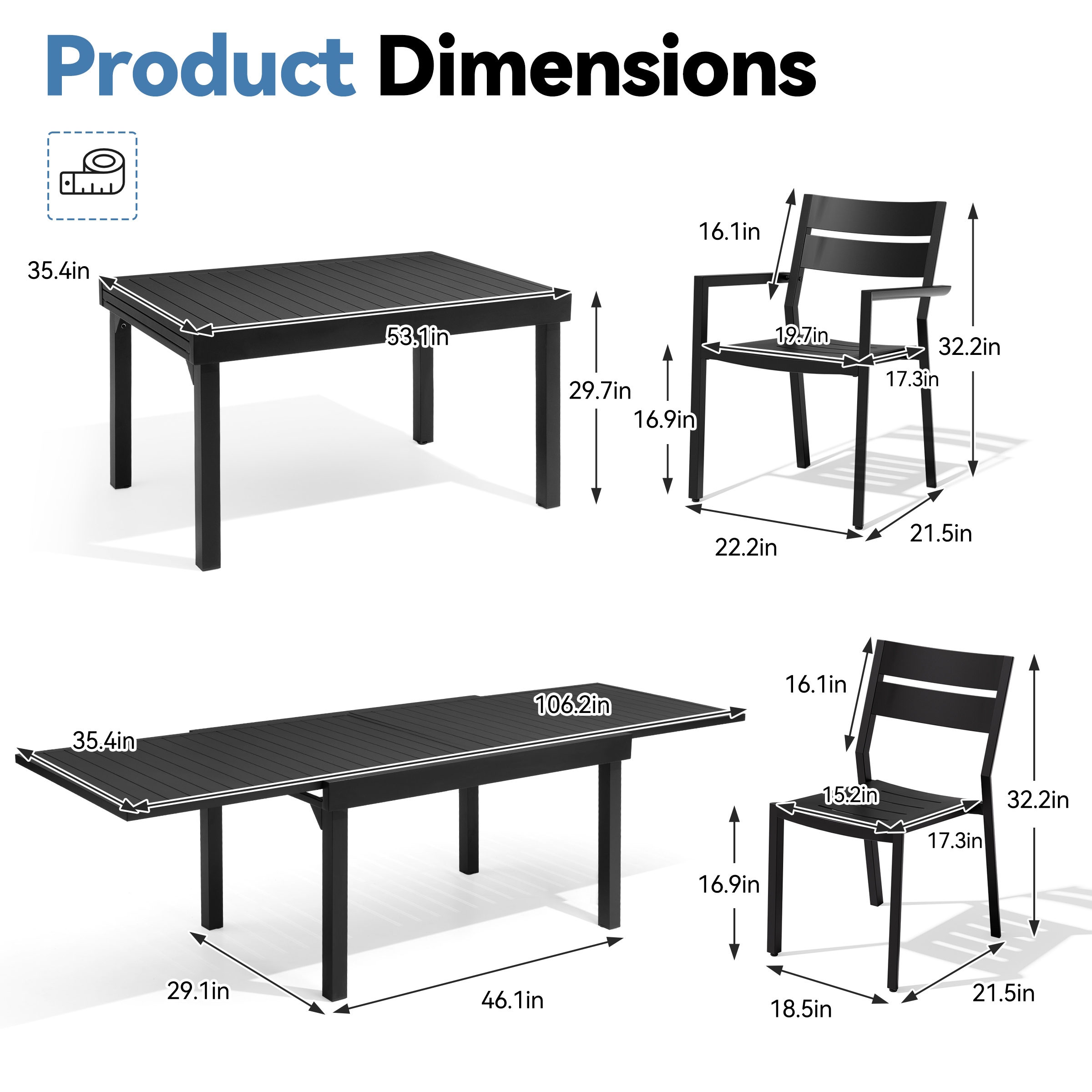 Crestlive Products CL-DC5117GRY-11 Patio-Dining-Sets - View #3