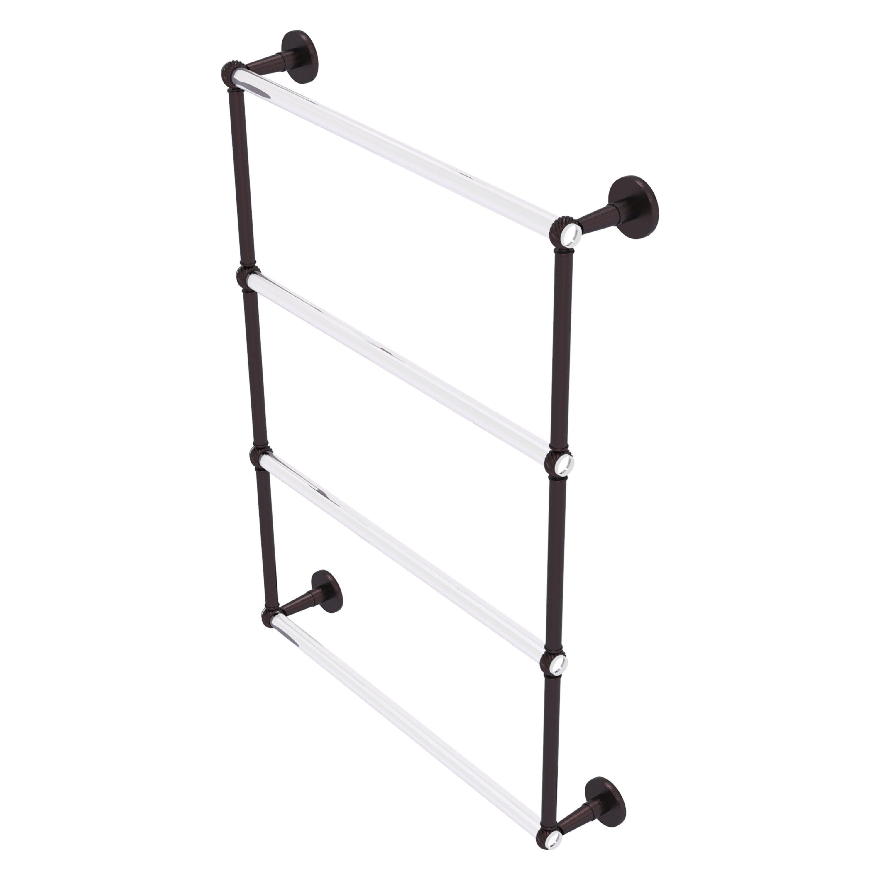 Allied Brass CV-28T-24-ABZ Clearview 24-in double Antique Bronze Wall mount 4-tier Towel Bar
