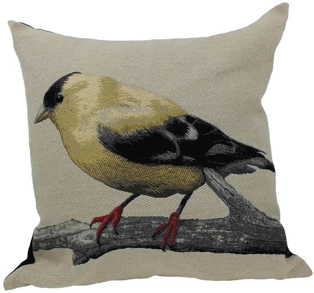 MANOR LUXE ML14937BGOLDFEATHER Bird 18-in x 18-in Gold Indoor Decorative Pillow