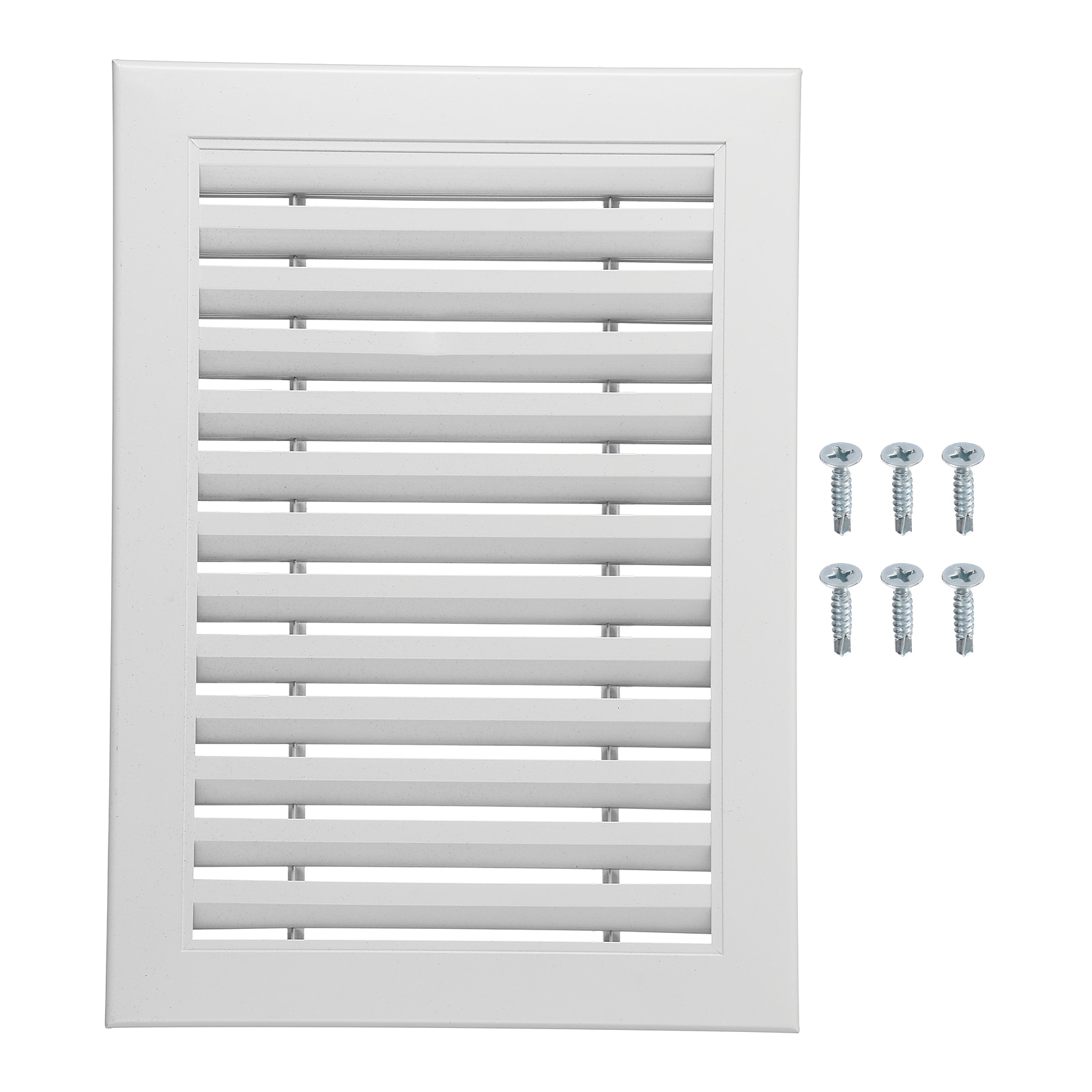 Unique Bargains Aluminum Air Vent Cover (14inch x 10inch) - Rectangle Ventilation Grille Louvered Ventilation Cover for Cabinet Closet Door Wardrobe HVAC Vent (Ducting Openings: 11.6inch x 7.7inch) White #S26062900UX1291