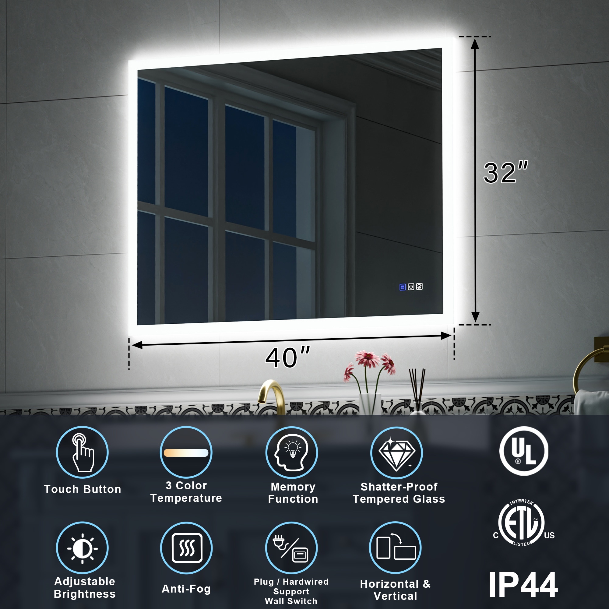 Forclover MRE-7GX4836 Framed-Bath-Mirrors - View #2