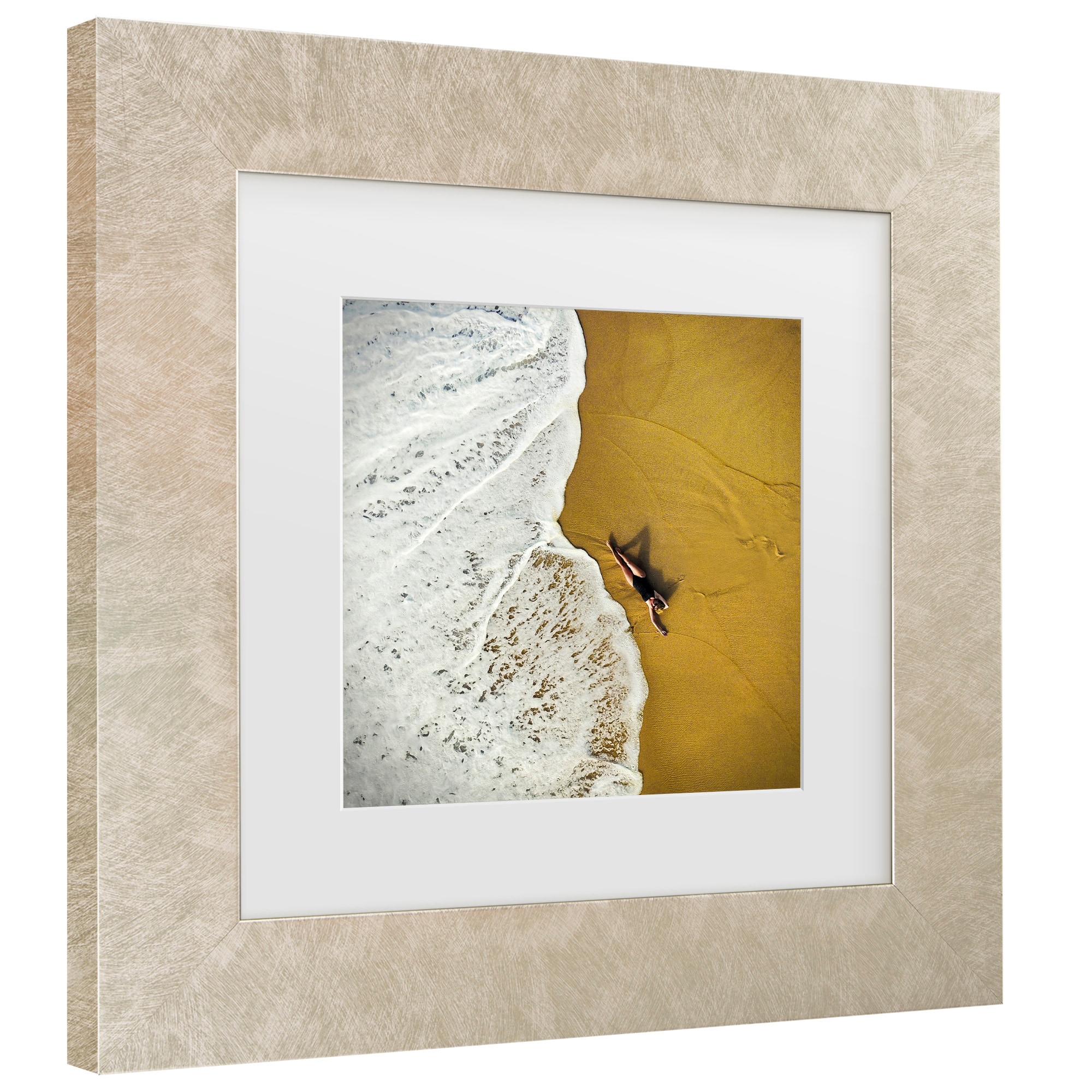 Champagne Framed Beach Scene Canvas Print for Nursery