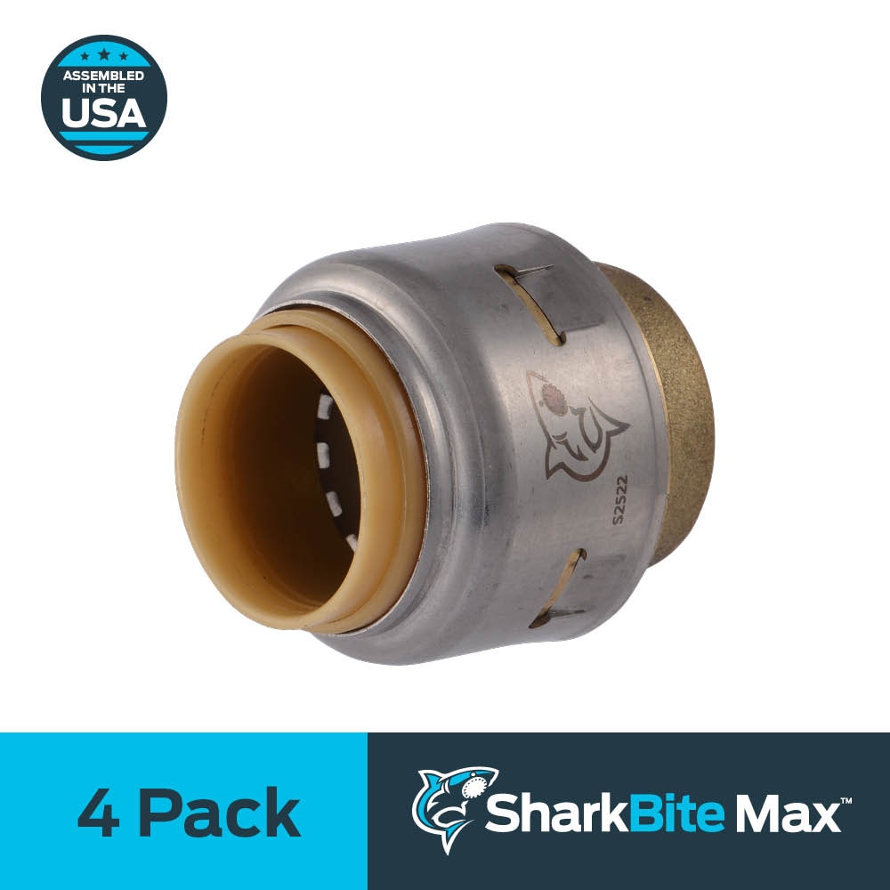SharkBite UR514Z4 Max 4-Pack 1/2-in Push-to-Connect Cap