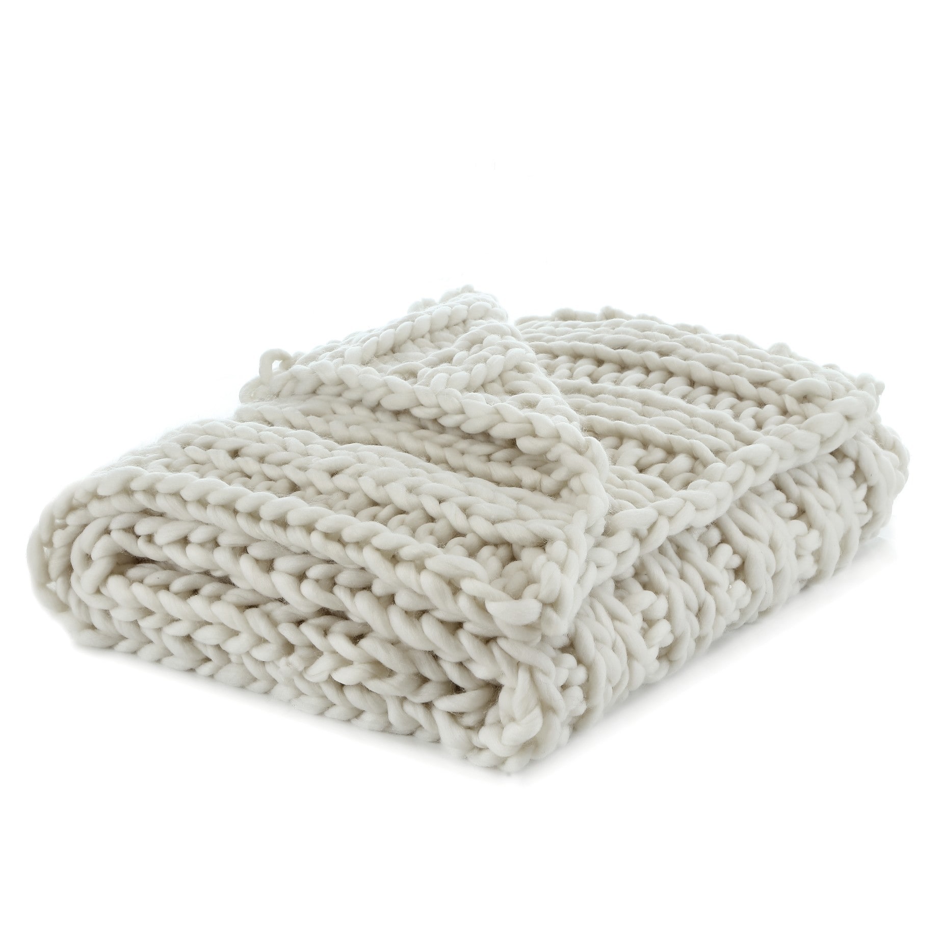Cozy Tyme T177-20CWT-LS Vielkis Cream White 50-in x 70-in Polyester Throw