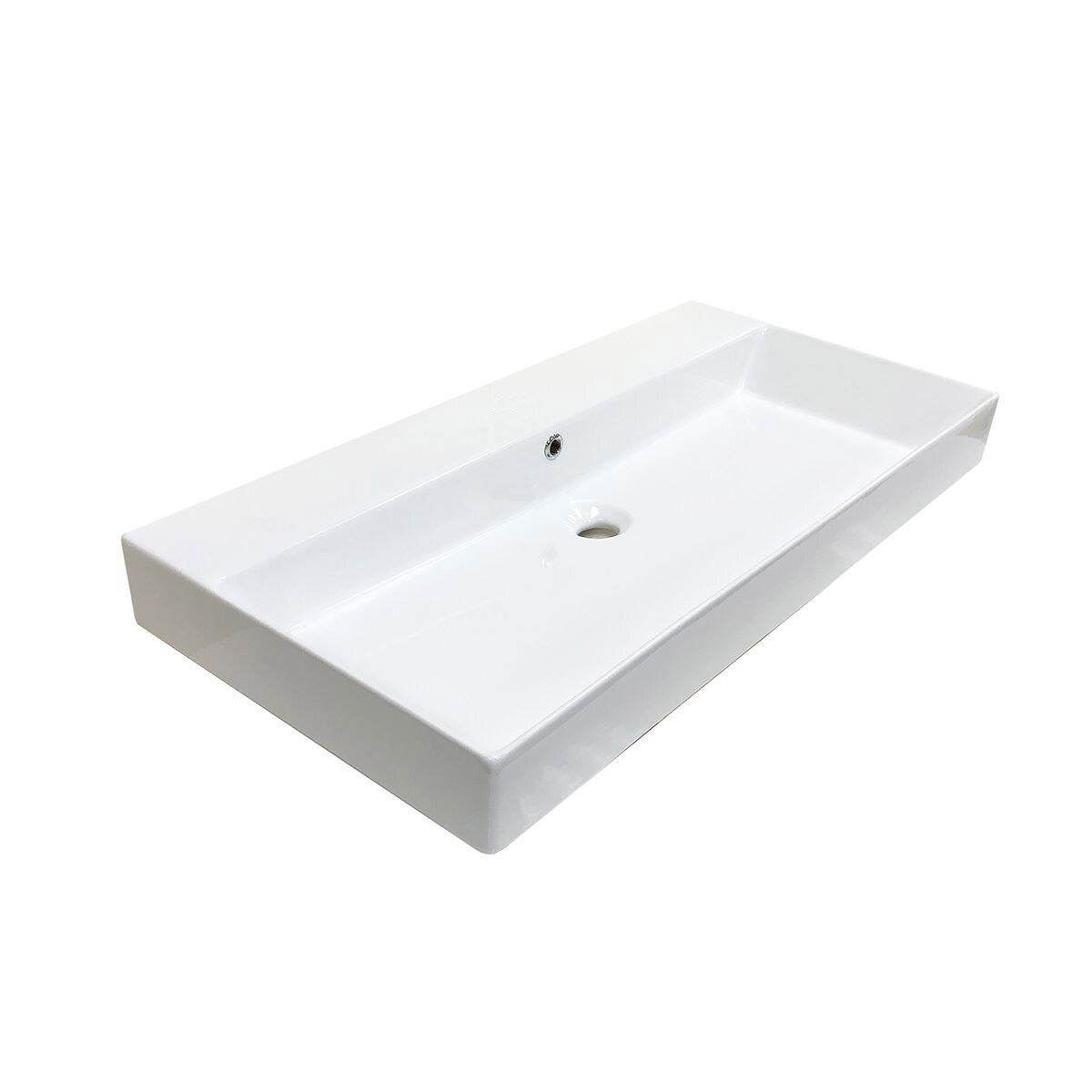 WS Bath Collections ENERGY 85.00 Energy Ceramic 17.7-in Wall-mount Rectangular Modern Ceramic White Bathroom Sink