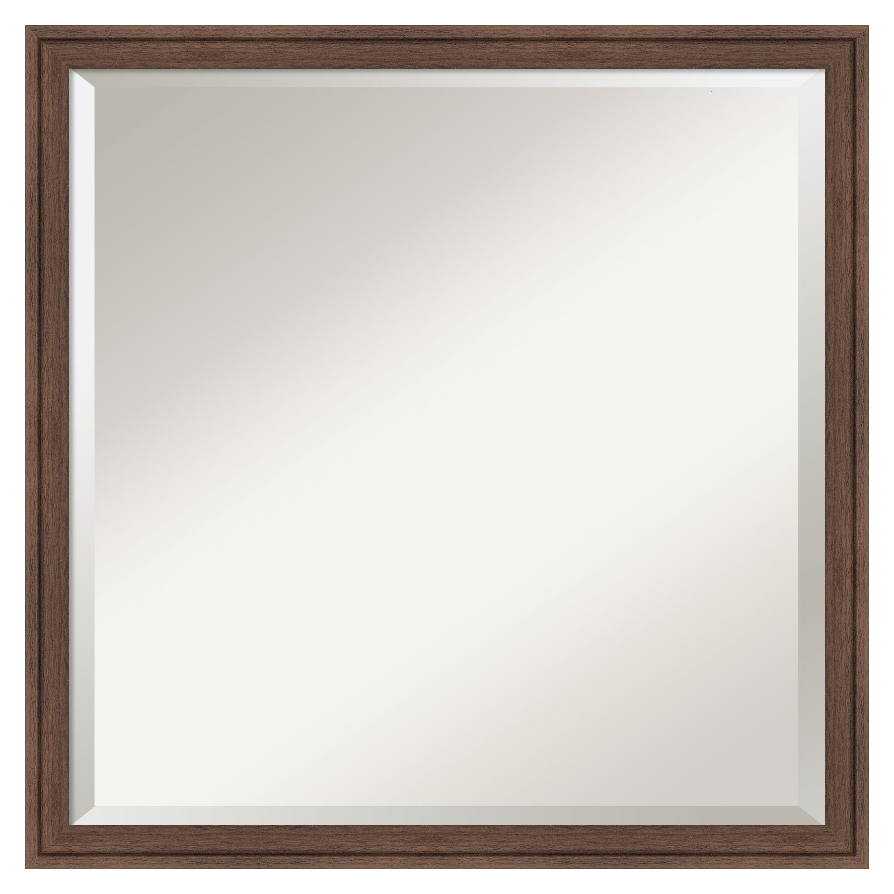 Florence Medium Brown Square Wood Framed Wall Mirror