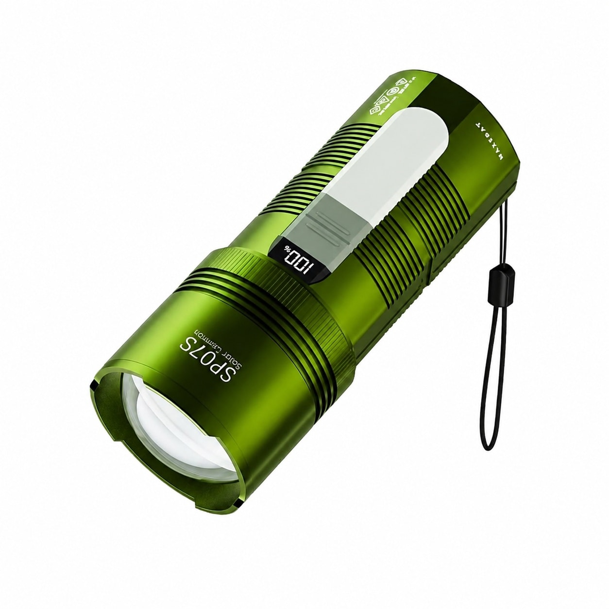 Vrbgify  renewable power Spotlight Flashlight 2800 Lumens LED Light with Zoomable Beam and Red Light Function Warm Side Light power cell Power