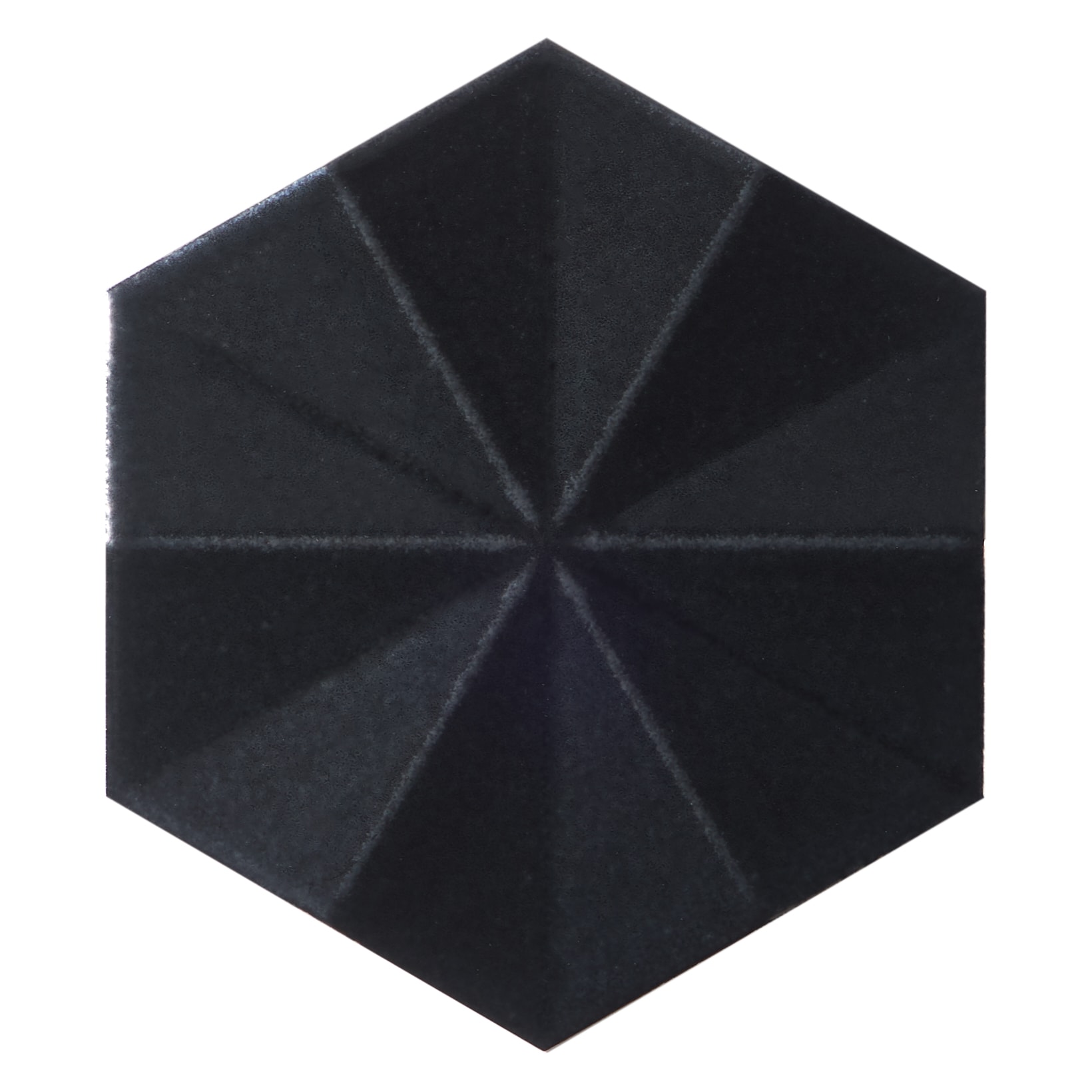 Artmore Tile EXT3RD106965 Sample - Zest Black 6-in x 8-in Matte Porcelain Encaustic Hexagon Wall Tile