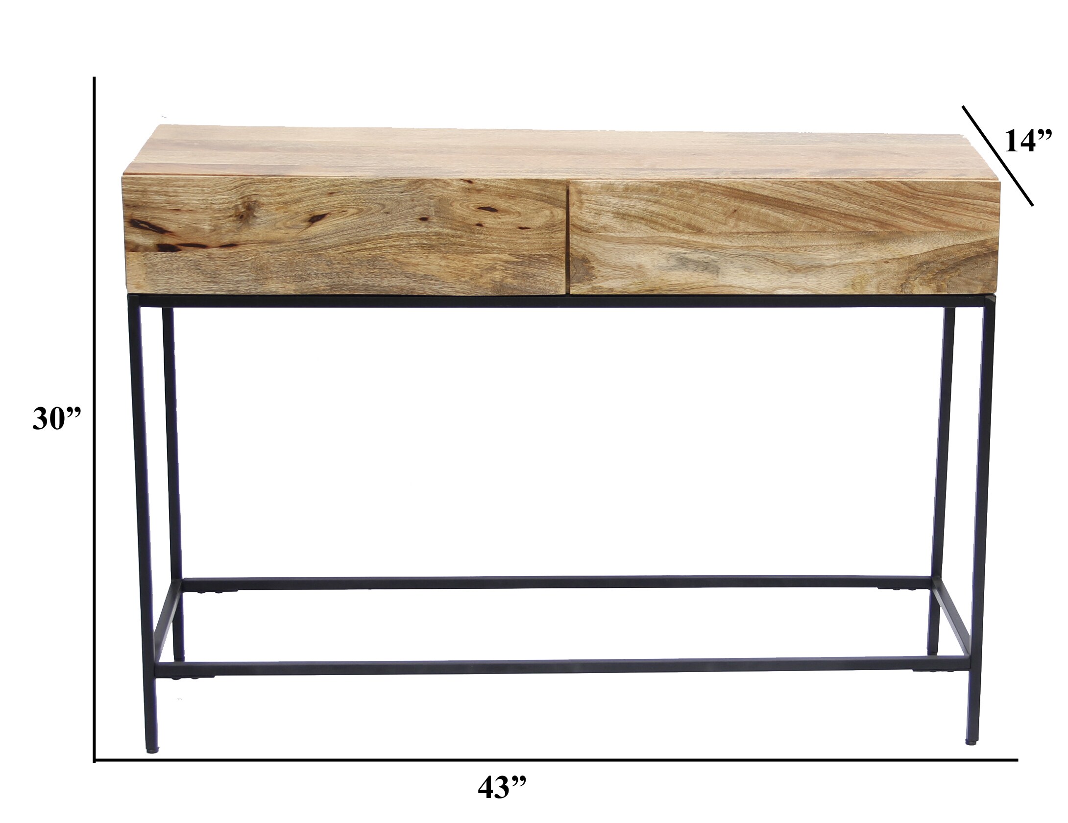 Modern Farmhouse 53 Wide Natural Mango Wood Console Table