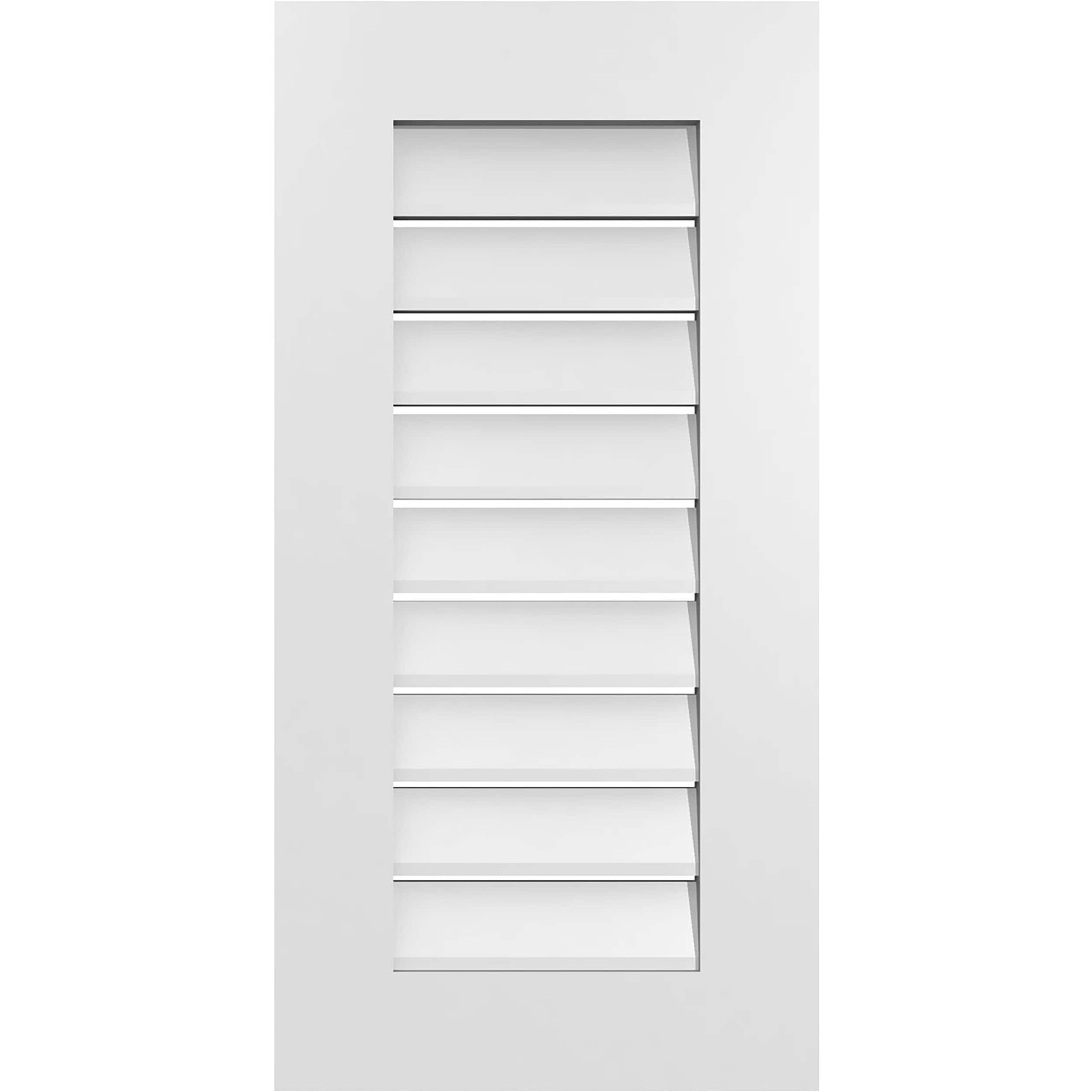 Ekena Millwork GVPVE16X3201SF 16-Inches x 32-Inches Off-white Rectangle PVC Gable Louver Vent