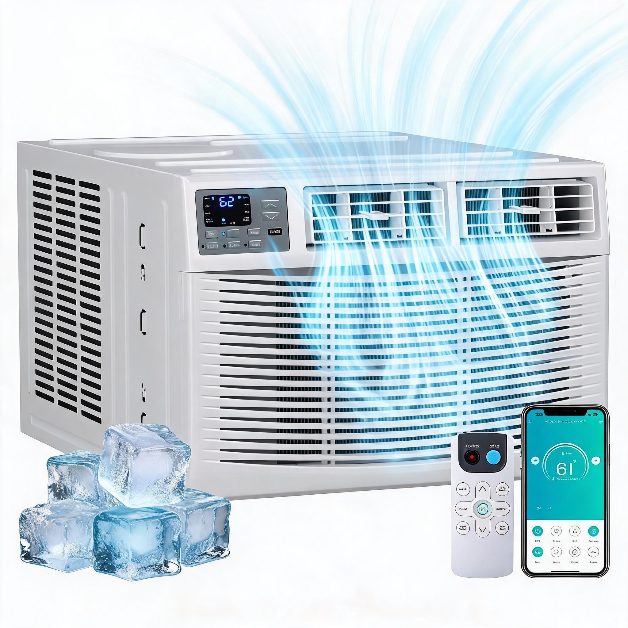 0 18000 BTU Window Air Conditioner with Heat and Cool WiFi Remote Control Cools Up to 1000 Sq Ft 4 Modes 4 Fan Speeds Quiet Operation Simolary simolary.com