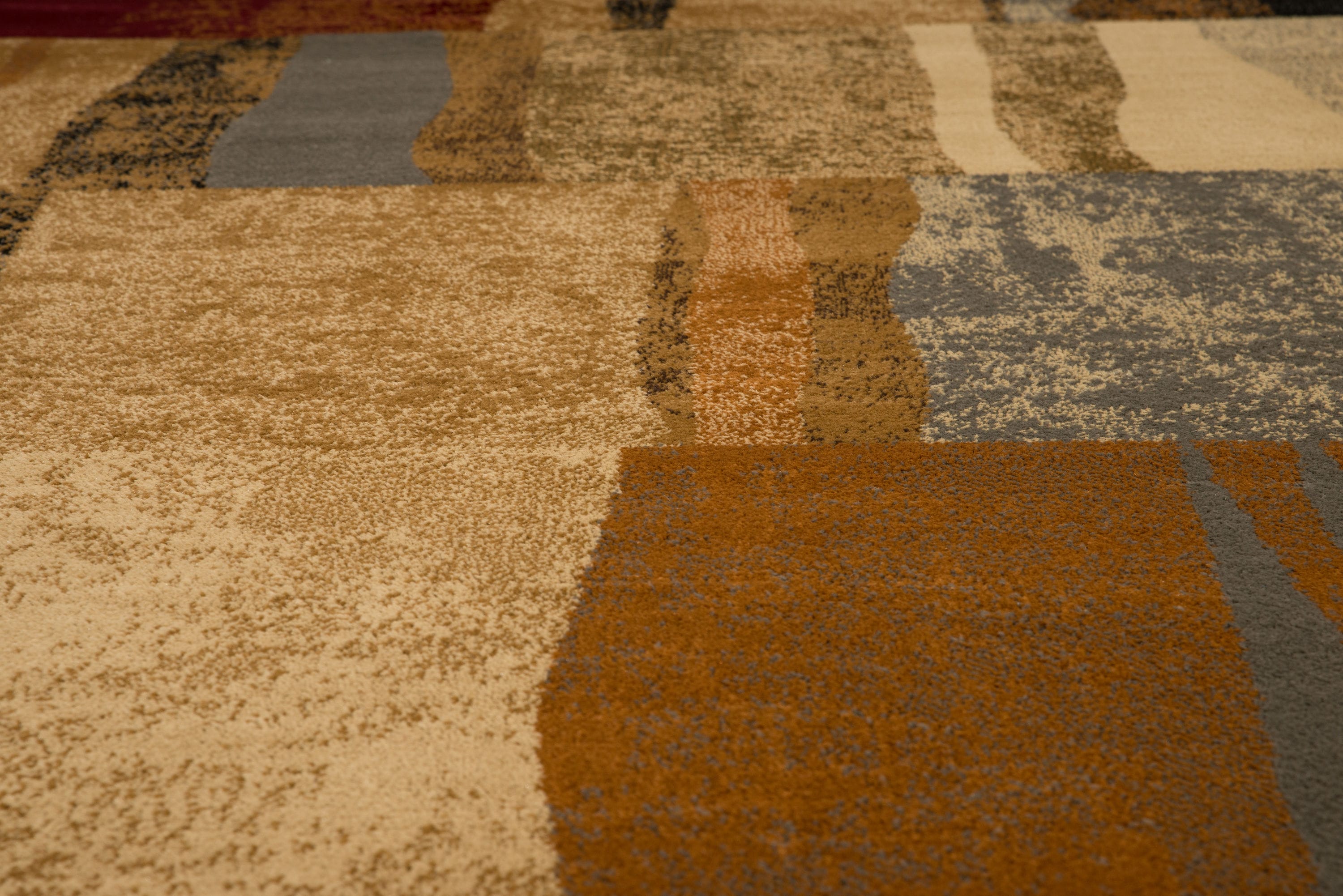 Shadows Brown and Beige Rectangular Polypropylene Area Rug 2' x 3'