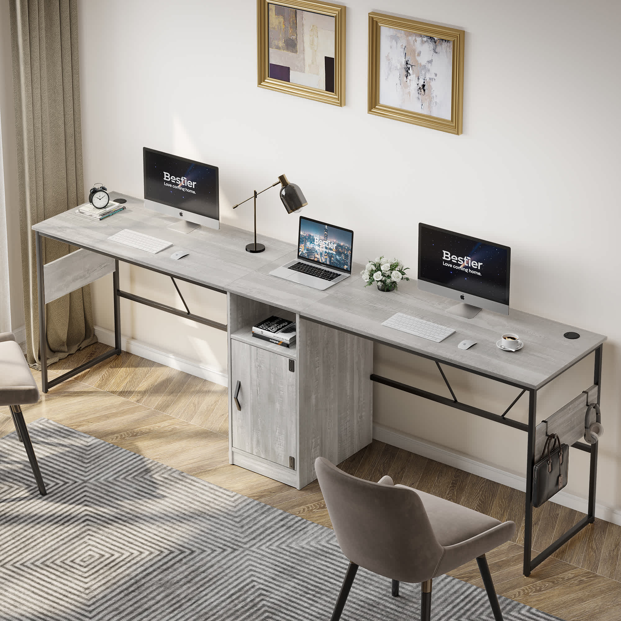 Bestier LOW-D385R-WHTW desks - View #5
