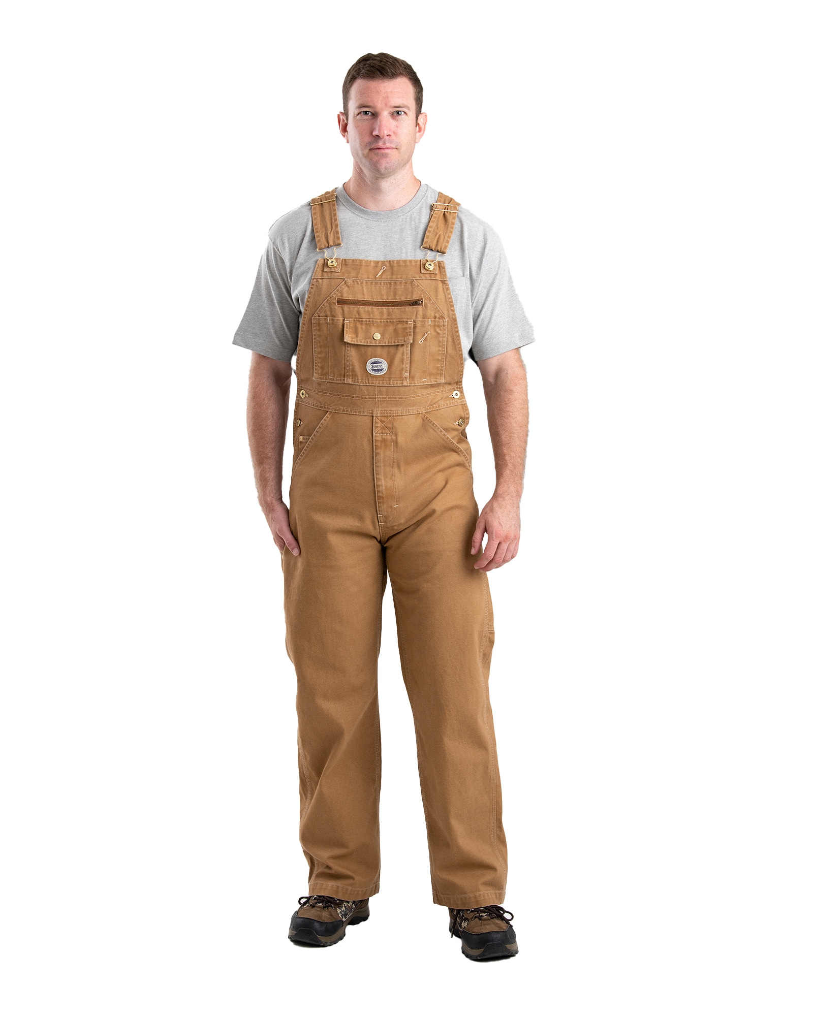BERNE APPAREL B914BDR380 Men's Brown Sleeveless Canvas Overall ( Medium )