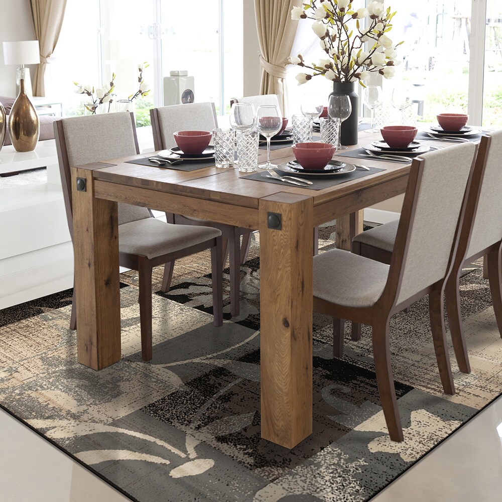 Beige Floral Patchwork Low Pile Area Rug, 6' x 9'