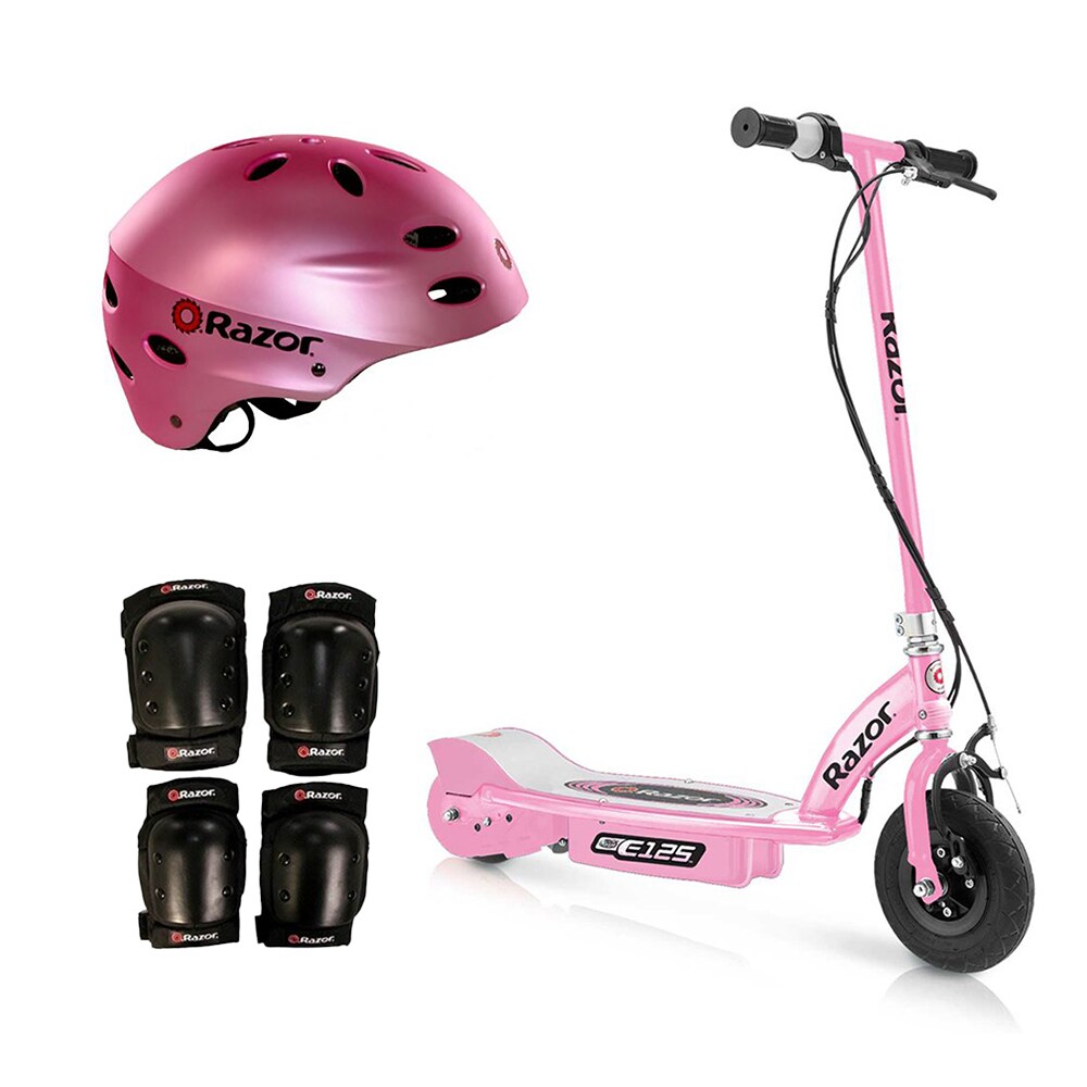 træ ordbog Juice Razor Motorized Rechargeable Pink Electric Scooter W/Pink Helmet and Safety  Set in the Scooters department at Lowes.com