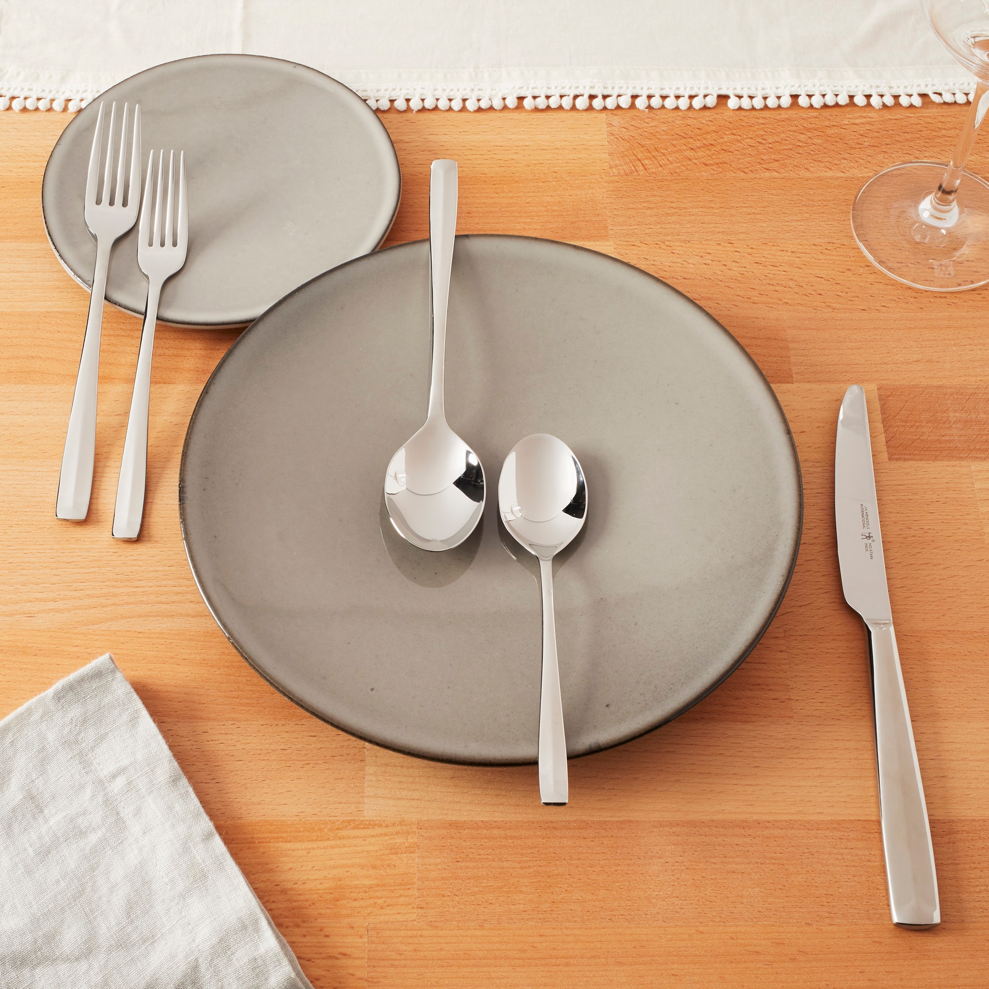 Lani 65-Piece Stainless Steel Flatware Set with Slender Handles
