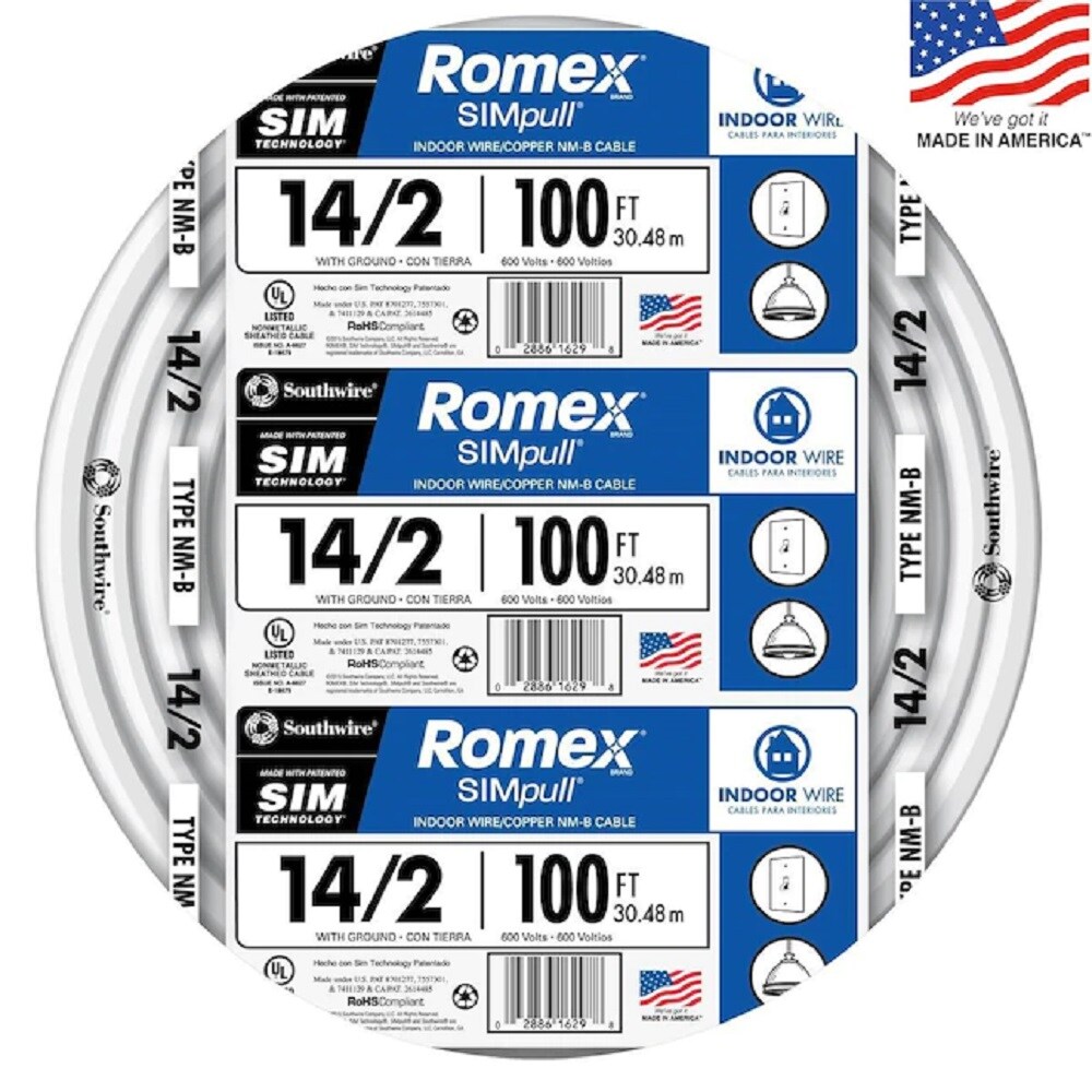 Southwire 50-ft 10 / 3 Romex SIMpull Solid Indoor Non-Metallic