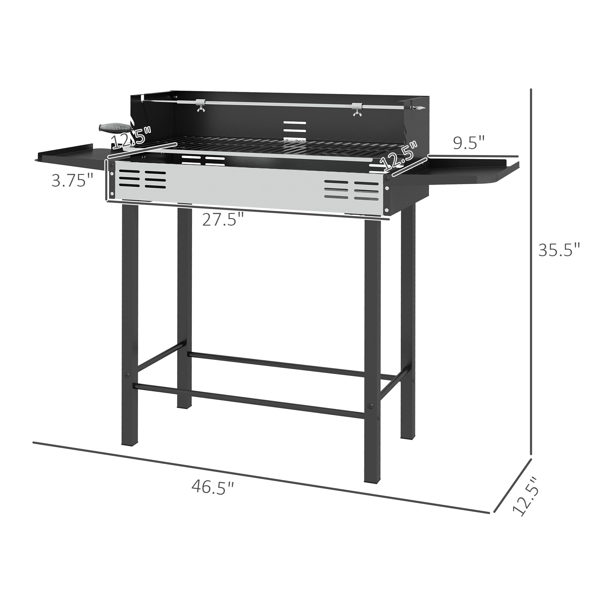 Outsunny 846-075V00BK Charcoal-Grills - View #3