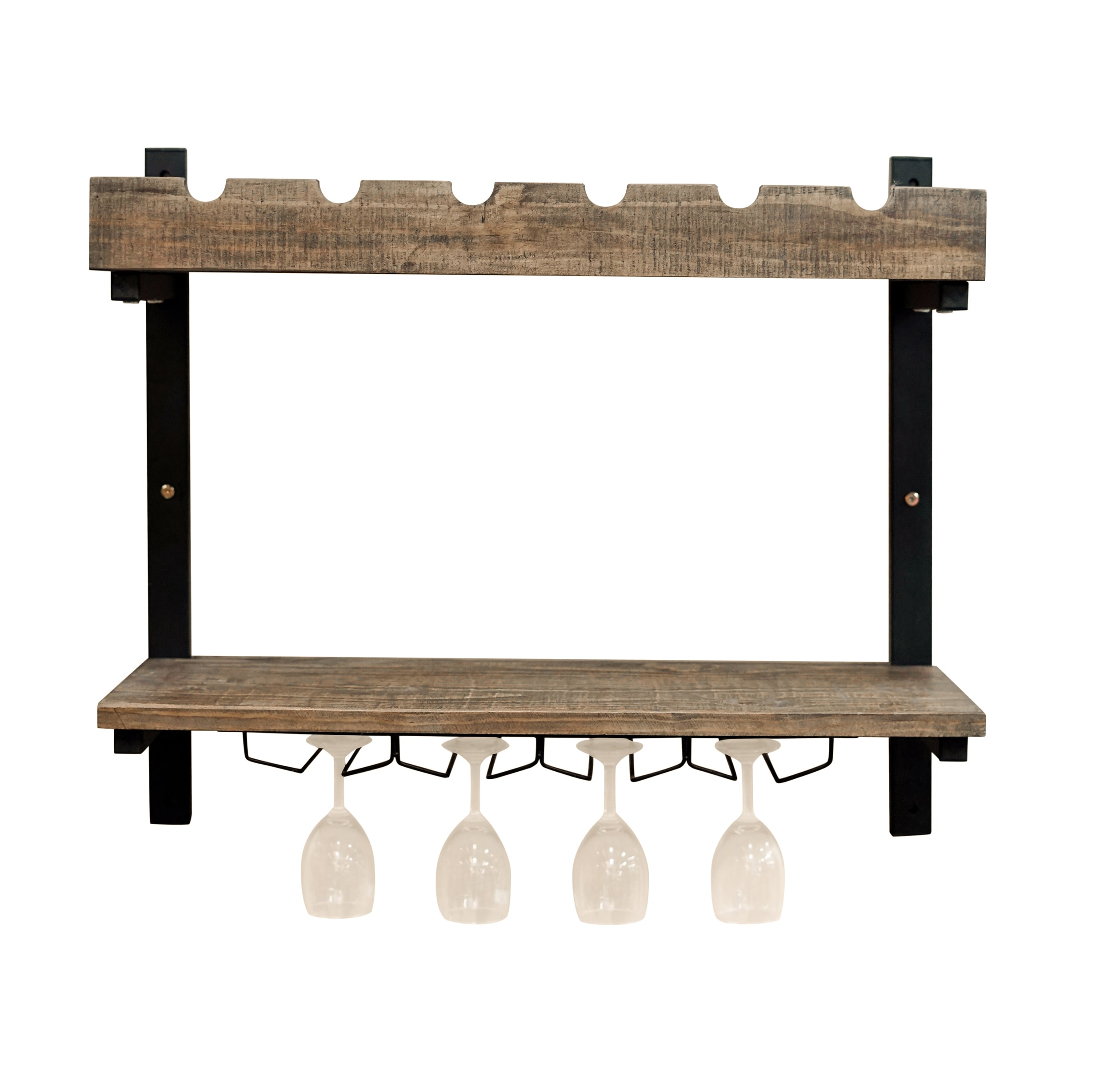 Alaterre Furniture AMBA5320 10 -Bottle Natural Wood Wall-Mounted Wine rack