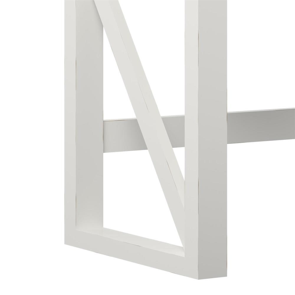 Crestwood Transitional White Painted Wood Computer Desk with Drawer