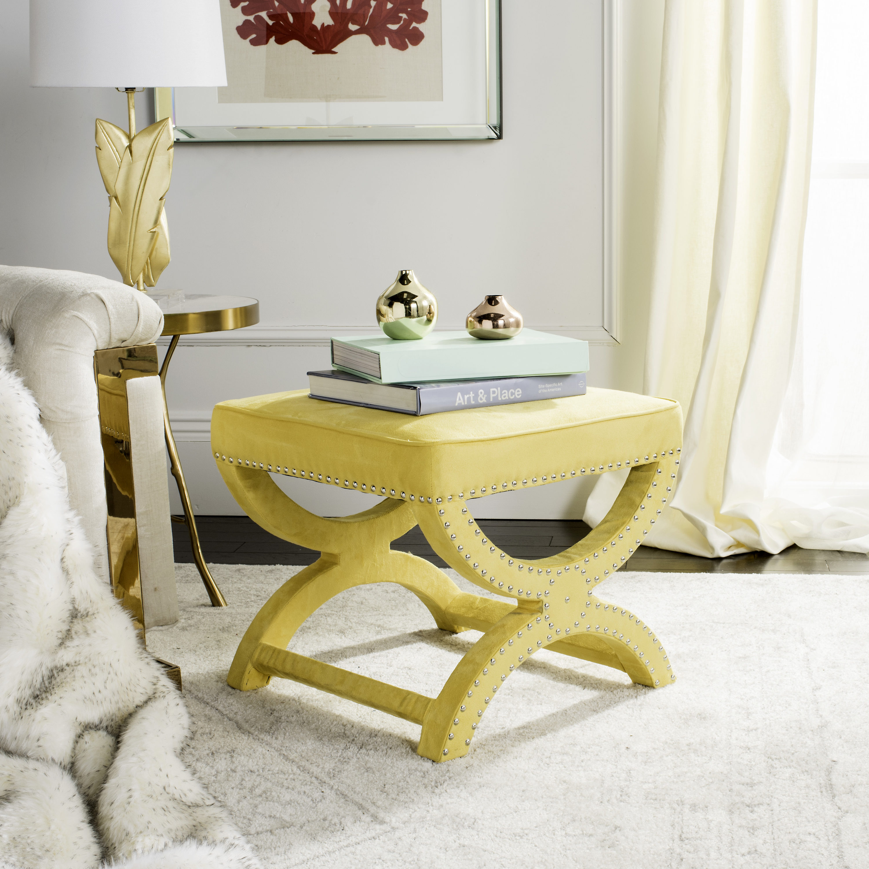 Safavieh MCR4645C Indoor-Ottomans - View #2