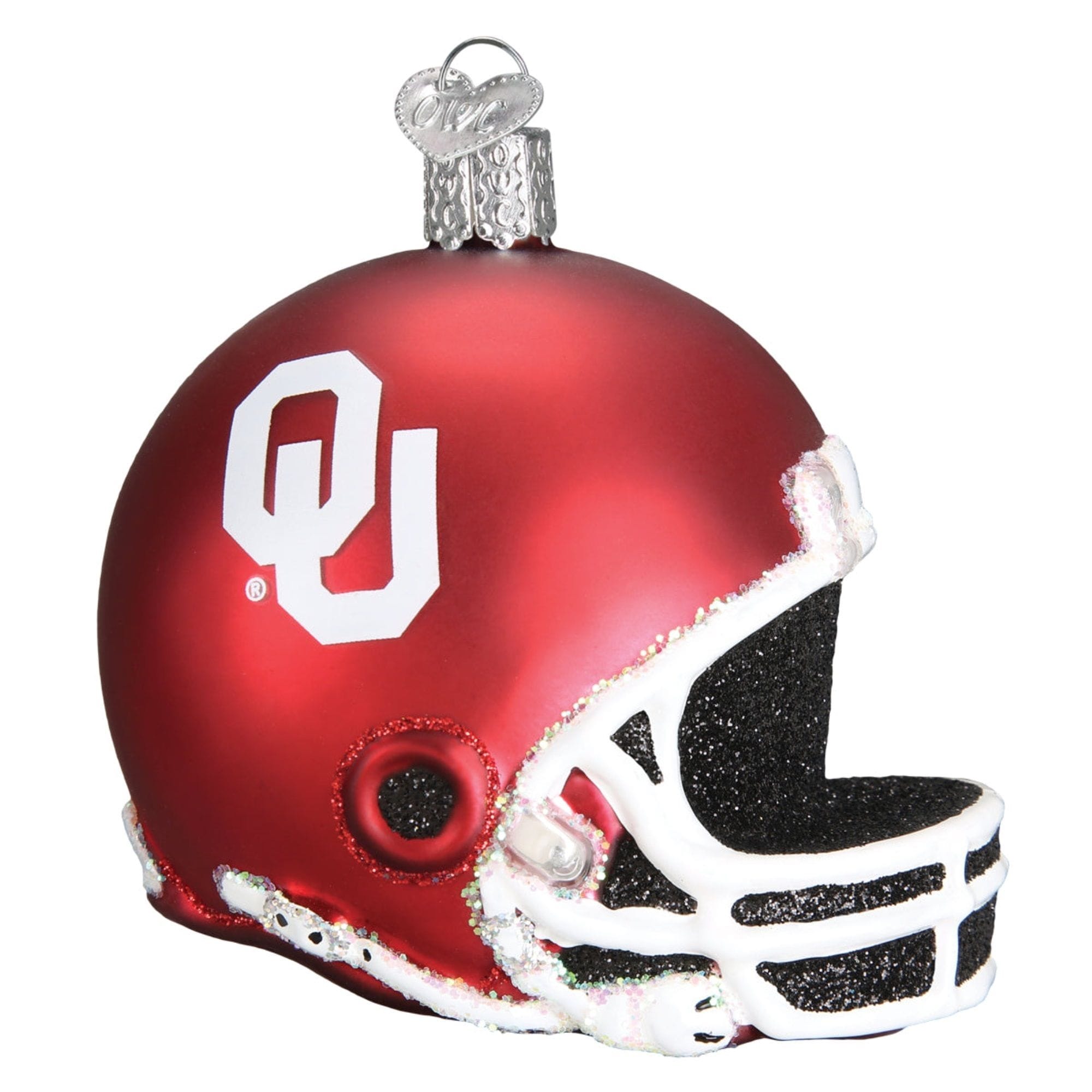 Old World Christmas 729343604170 Blown Glass Ornament for Christmas Tree - Oklahoma Sooners Helmet