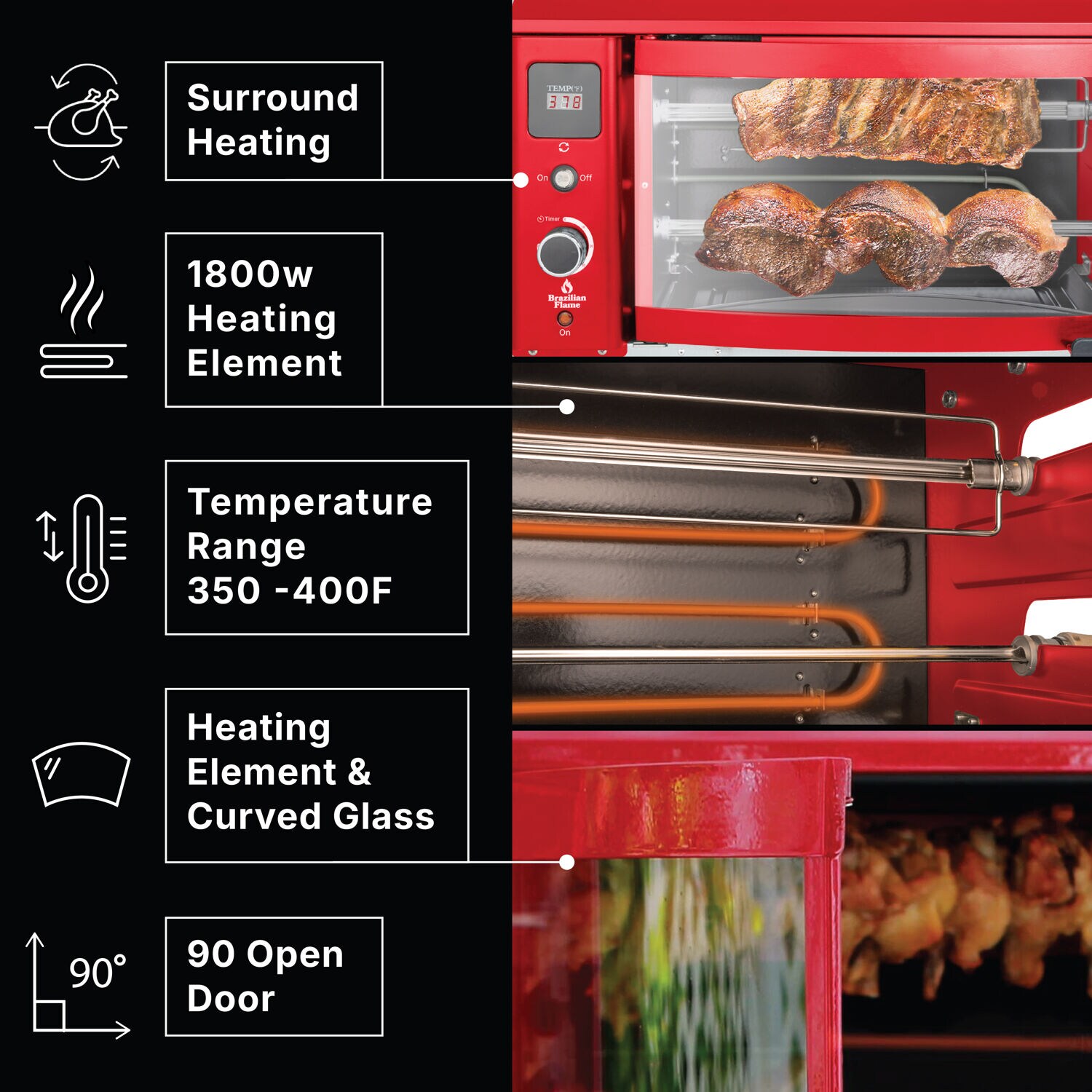 Brazilian Flame BD-02X-RED Grill-Rotisseries - View #6