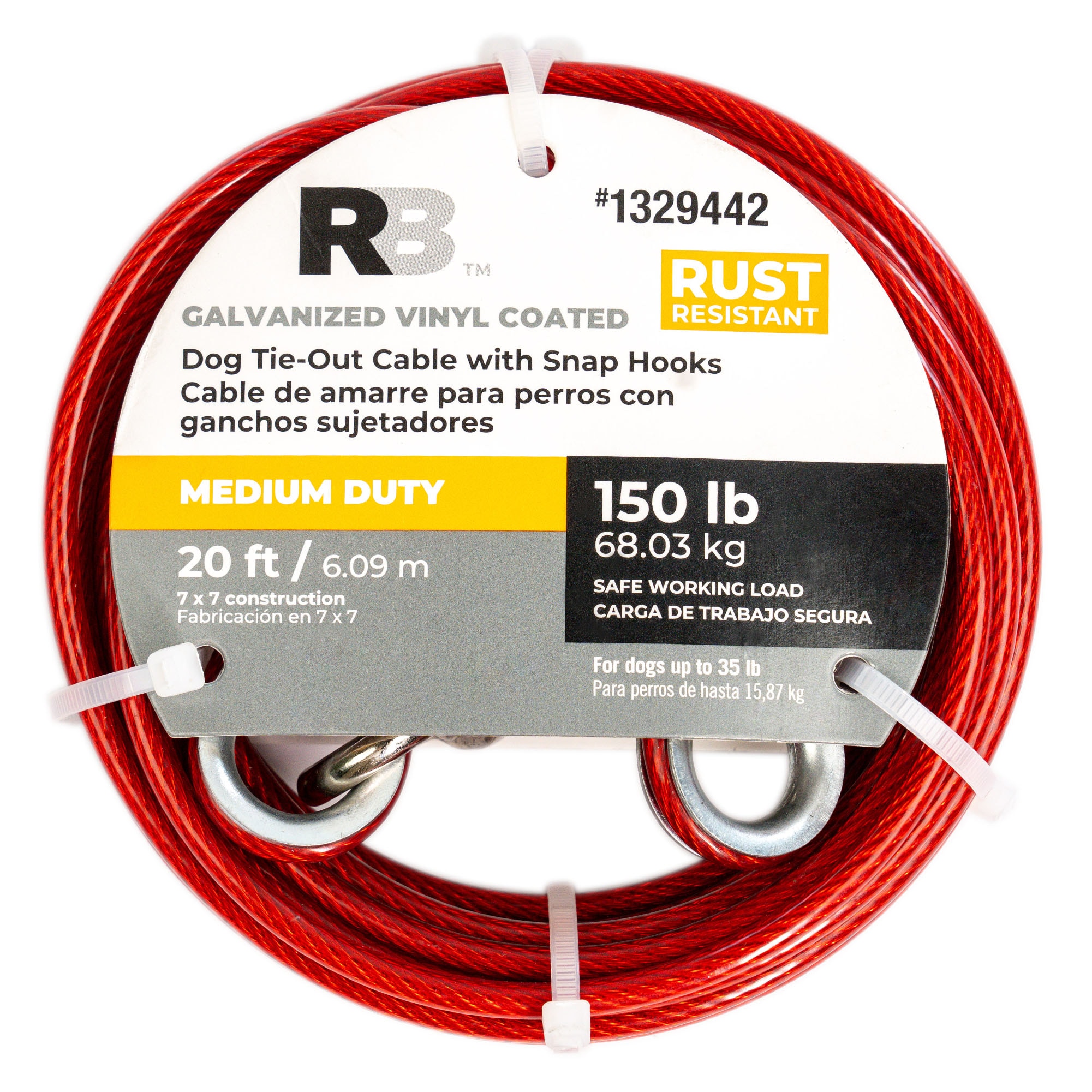 RELIABILT 1 8 in x 20 ft Weldless Galvanized red Vinyl Coated Steel Cable in the Chain Cable By the Roll department at Lowes