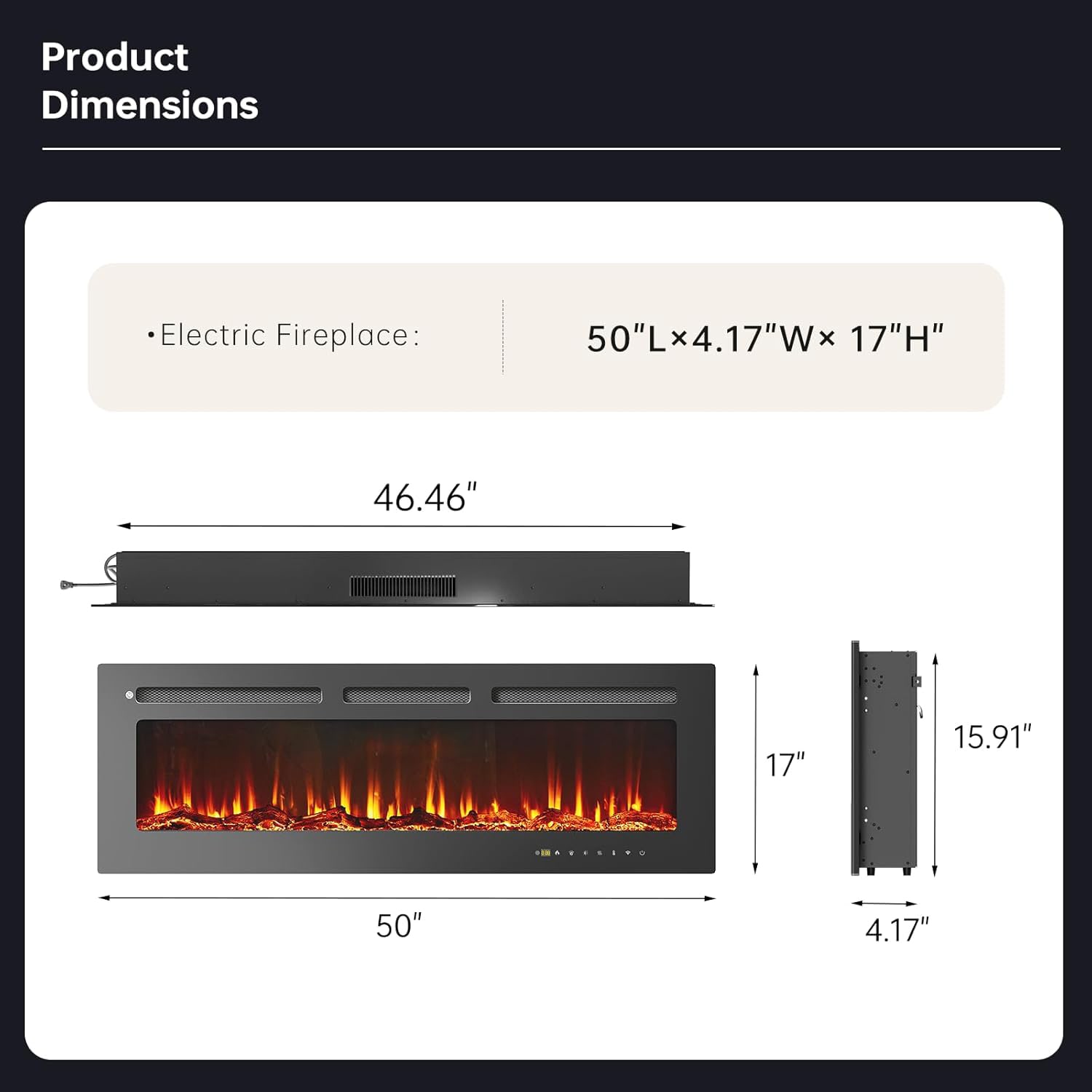 AOXUN H20022 Electric-Fireplaces - View #4
