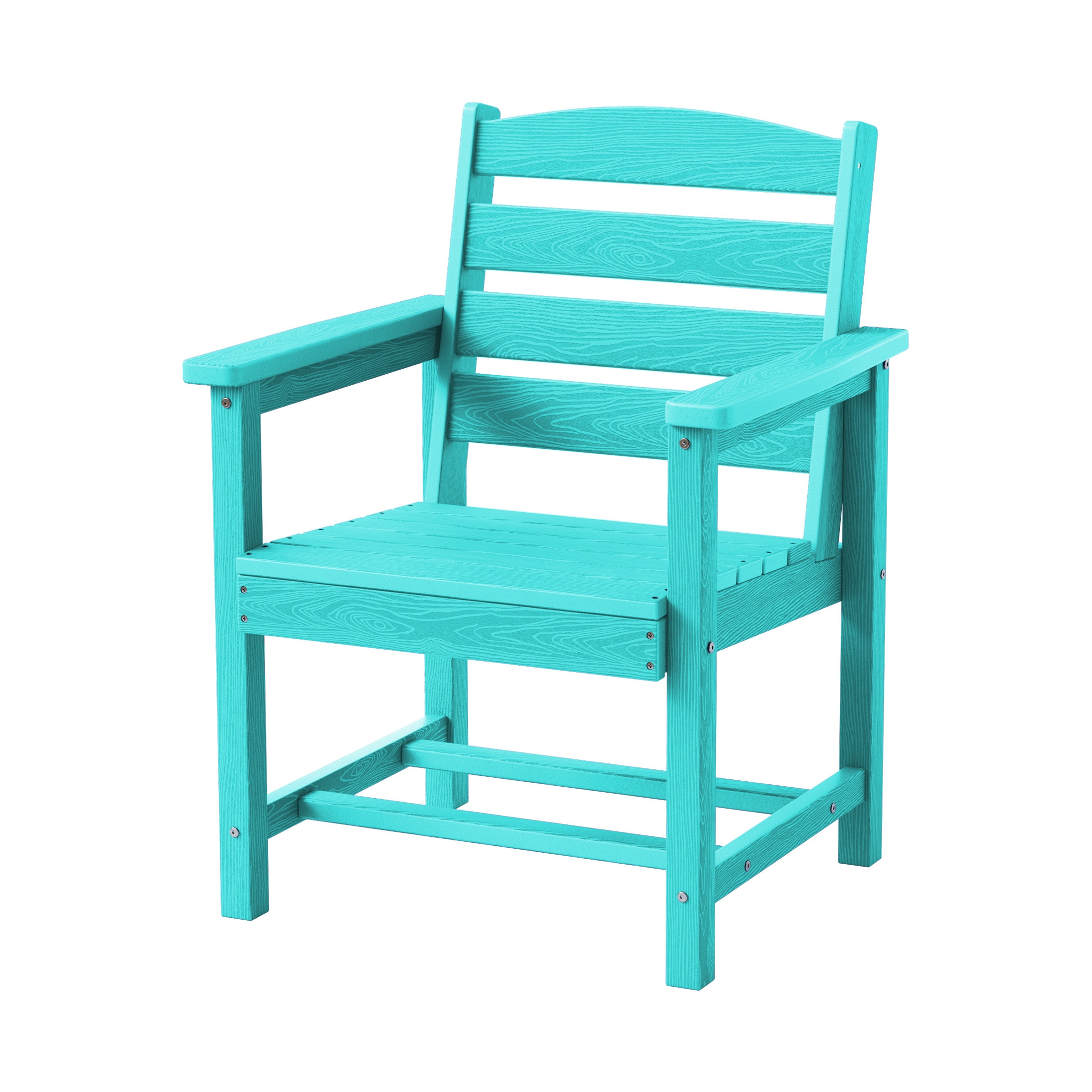 JEAREY JYCY-PB HDPE Stationary Dining Chairs Tiffany Blue HDPE Frame Stationary Dining Chair with Slat Seat