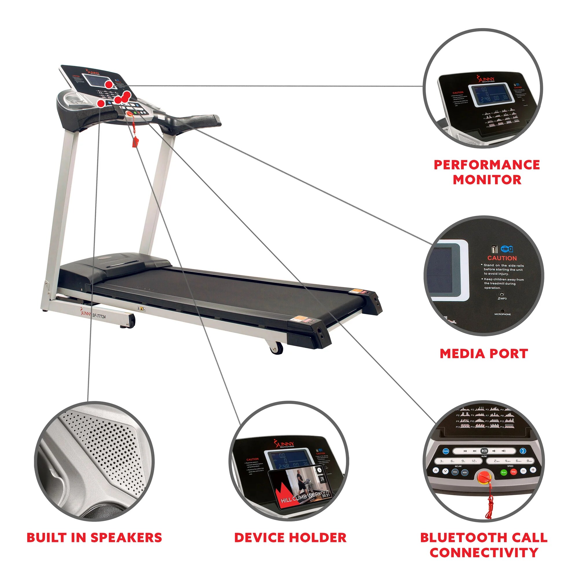 Sunny Health & Fitness SF-T7724 treadmills - View #2