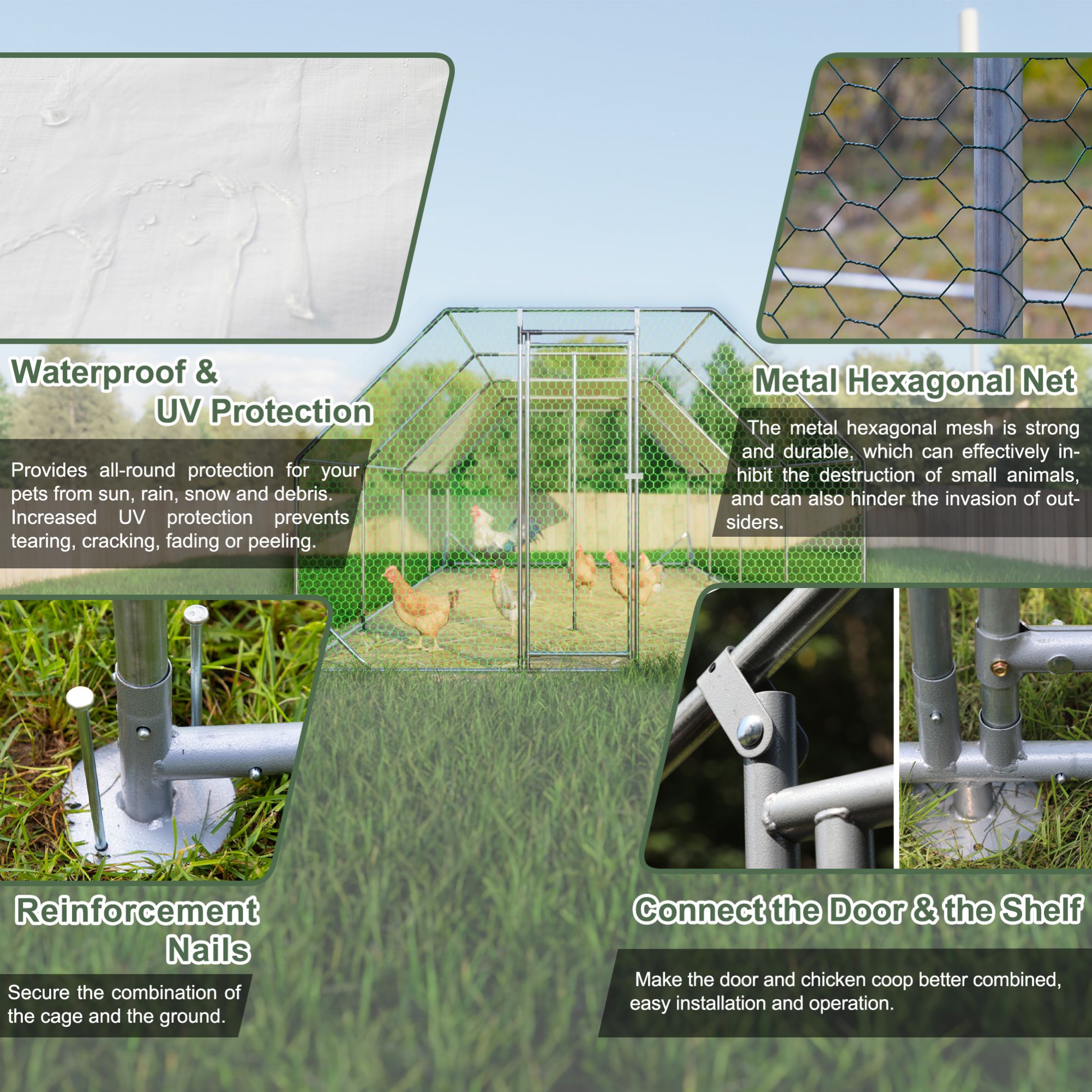 Siavonce XHW2505S00037 Chicken-Coops-Rabbit-Hutches - View #2