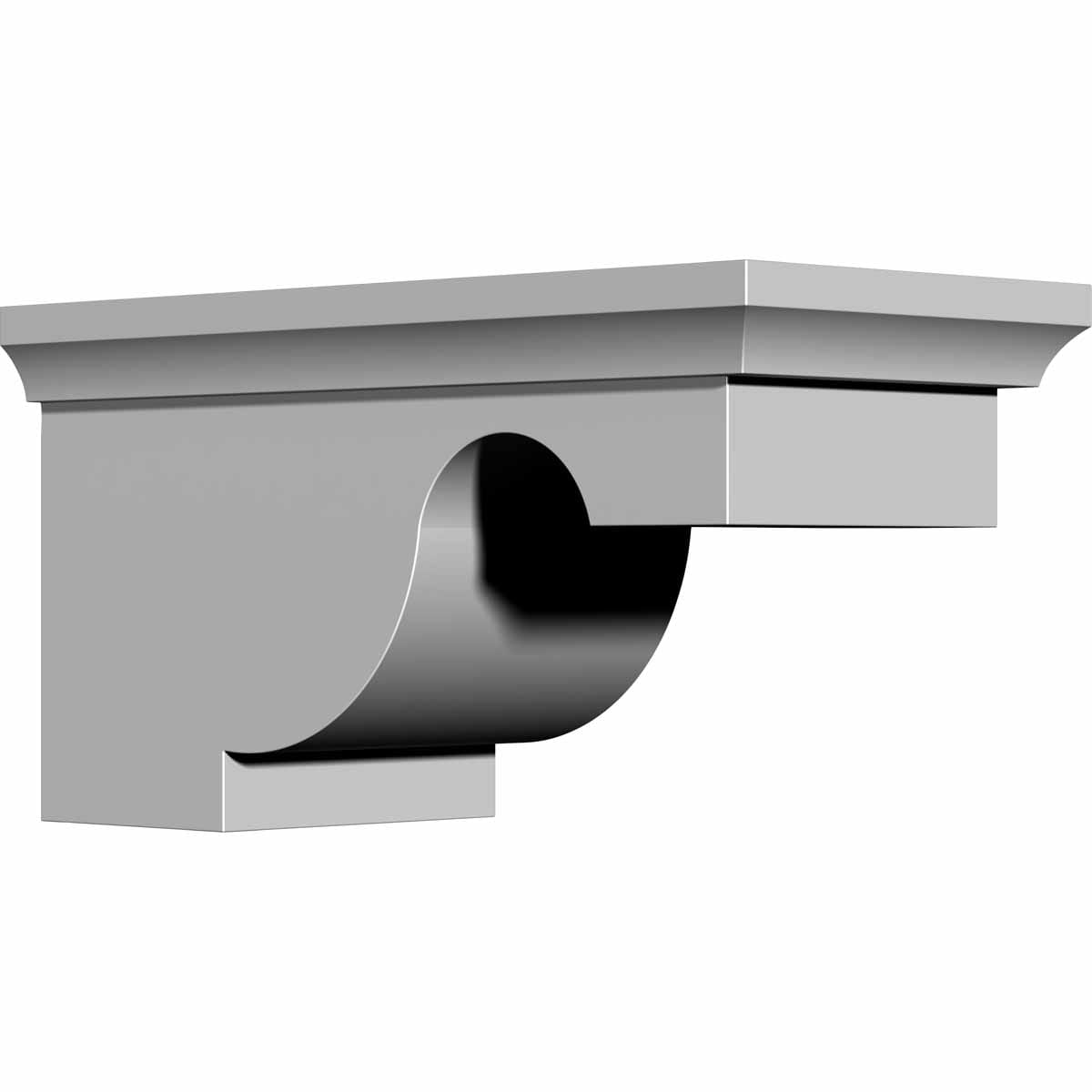 Ekena Millwork BKT08X11X06DU Dublin Polyurethane 8-in x 11-1/2-in x 6-in Off-white Urethane Standard bracket