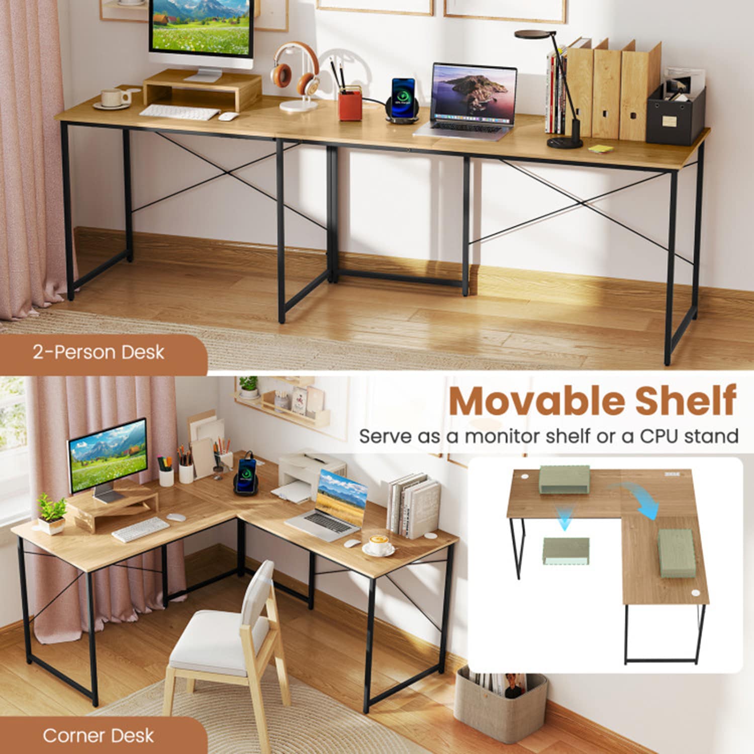 Mondawe MO-HW65973WT-L desks - View #4