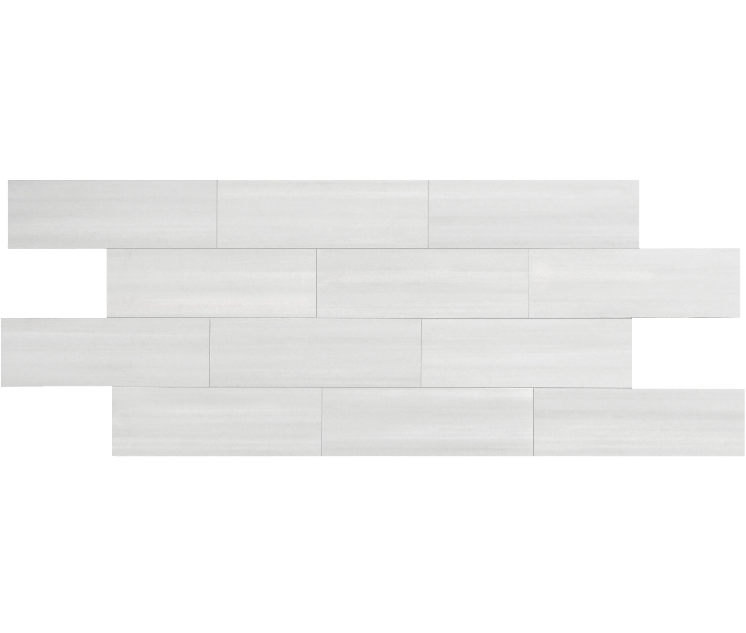 Giorbello (Sample) Spazio Lazer White/Matte 4-in x 12-in Matte Porcelain Floor and Wall Tile