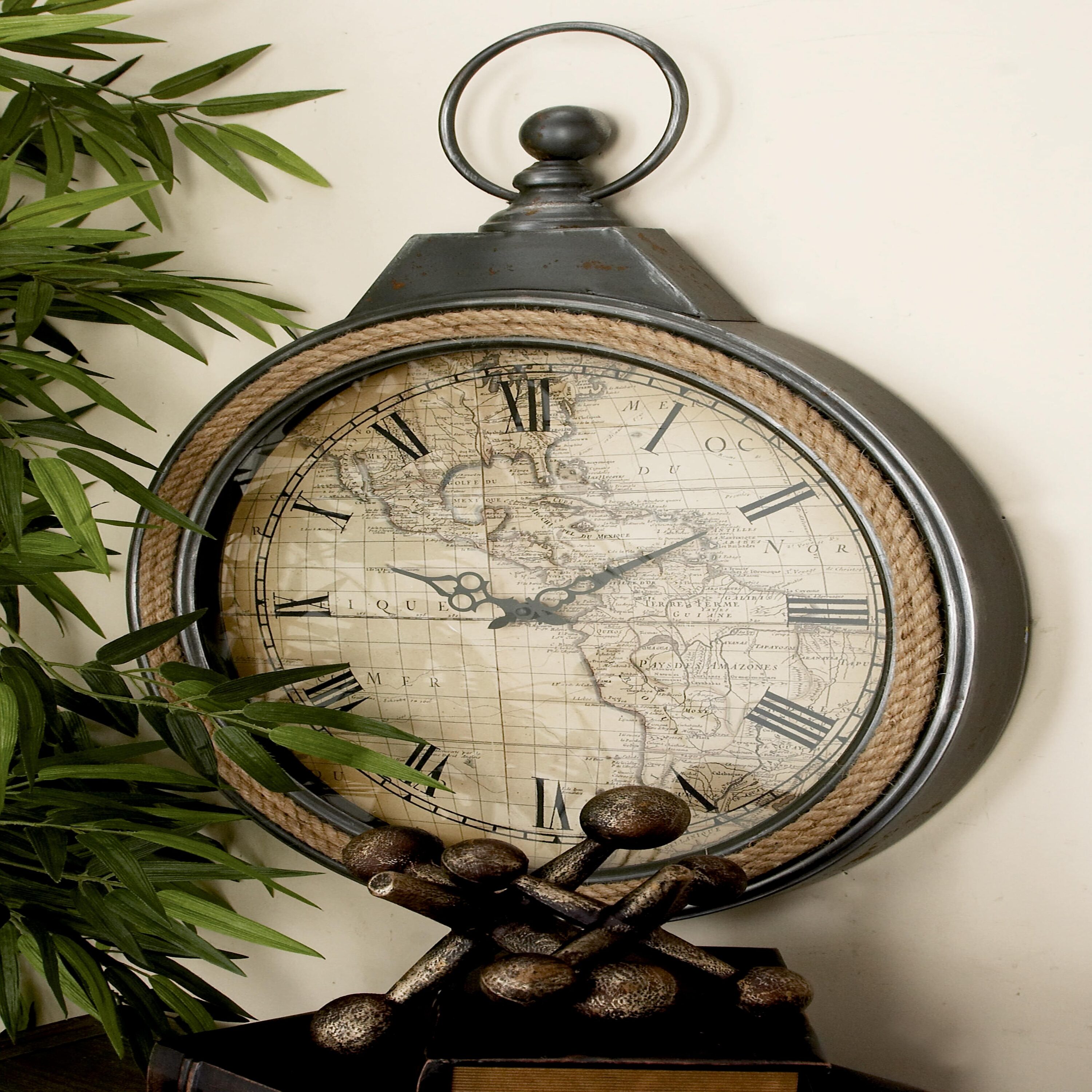 Grayson Lane 54485 Pocket Watch Style Analog Round Wall Coastal
