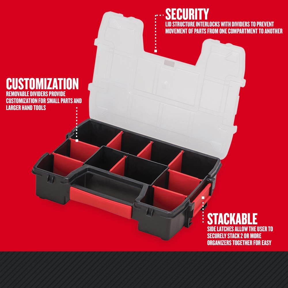 OEMTOOLS Small Parts Organizer, 6 Compartments, Removable Dividers