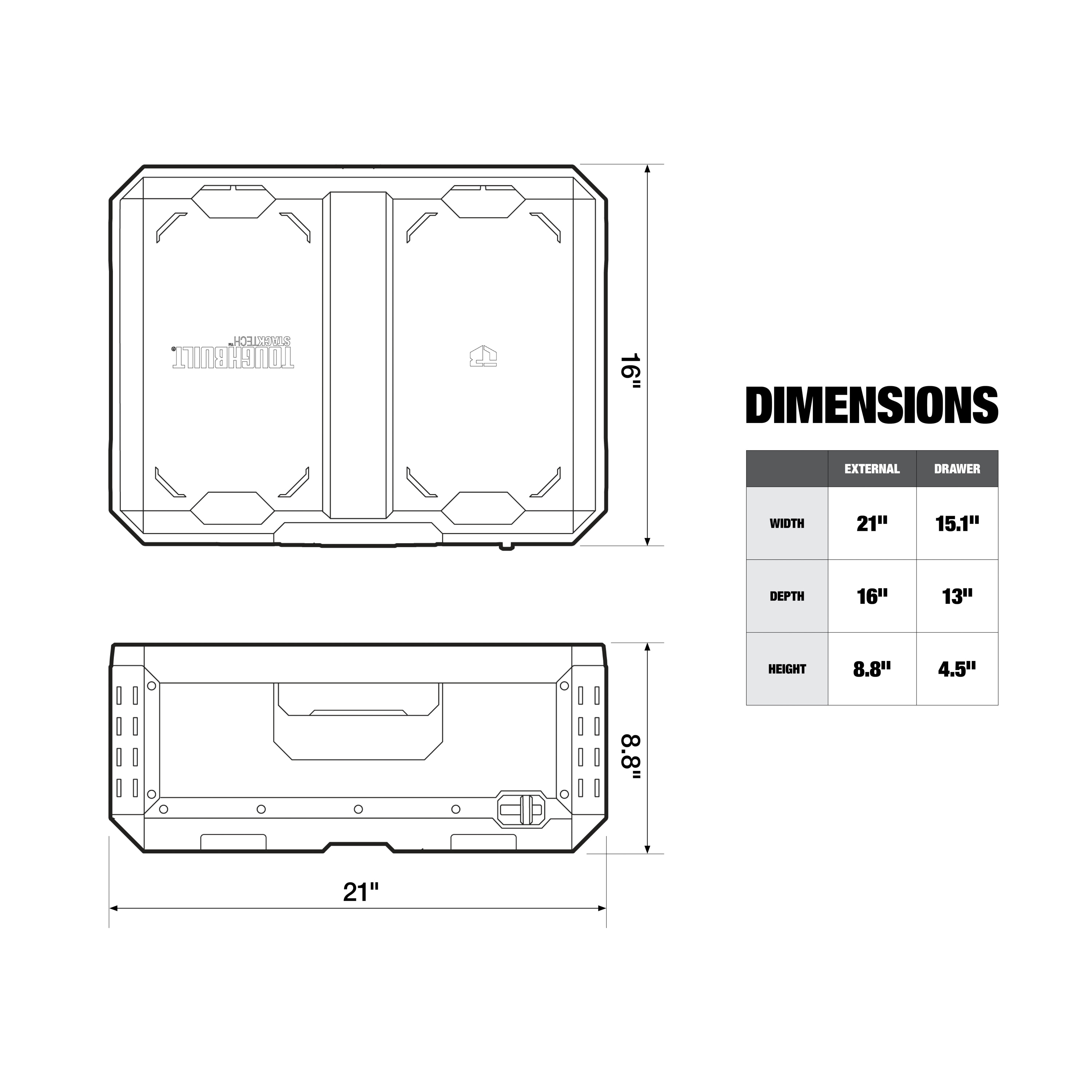 TOUGHBUILT STACKTECH 21-in W x 8.8-in H x 16-in D 1-Drawer Black Plastic/Metal Tool Box TB-B1-D-30-1 simolary.com 26 TOUGHBUILT STACKTECH 21-in W x 8.8-in H x 16-in D 1-Drawer Black Plastic/Metal Tool Box TB-B1-D-30-1 Simolary simolary.com 26