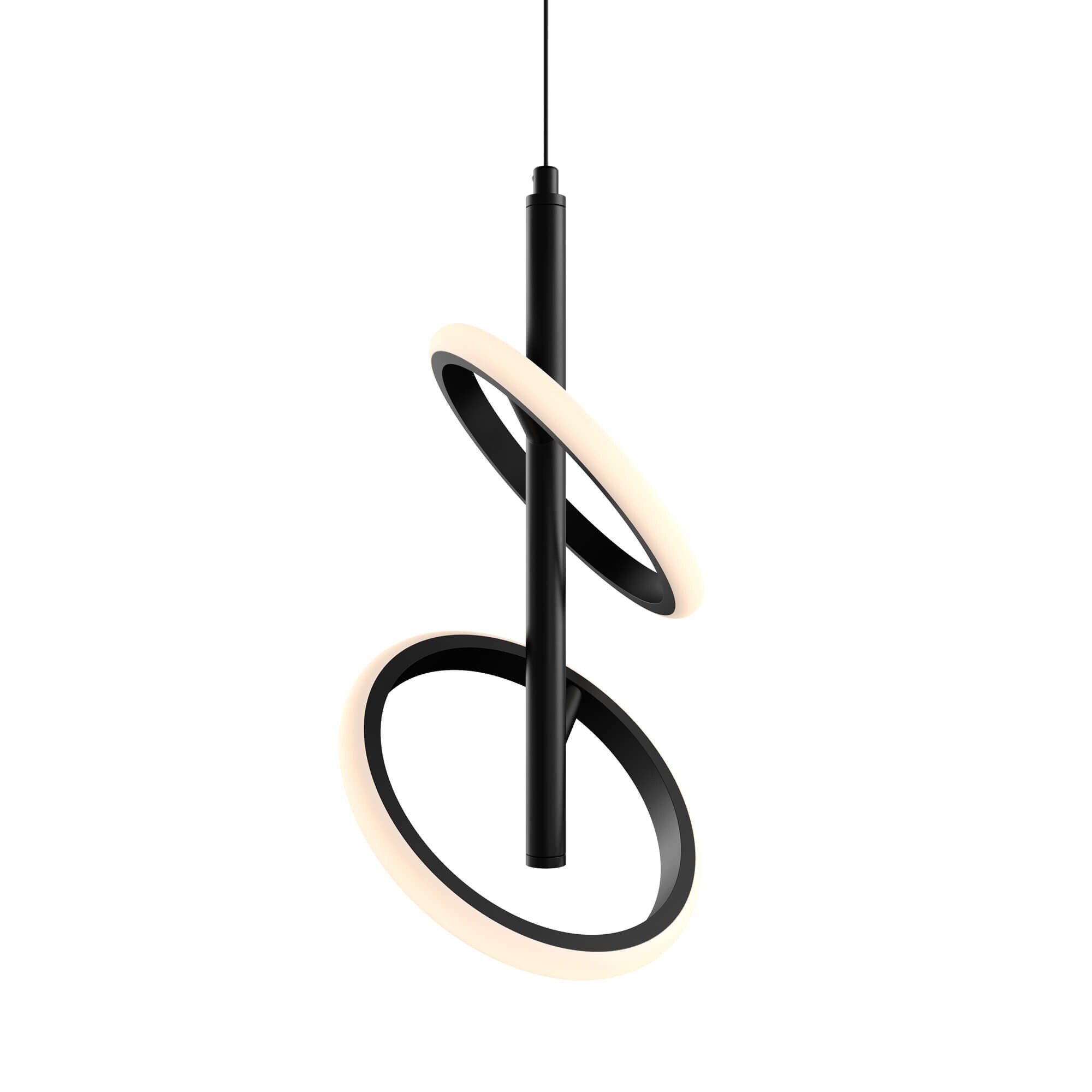 DALS Lighting RRPD2-CC-BK Olympia 2 -Light Black Modern/contemporary Geometric Integrated LED Mini Hanging Pendant light