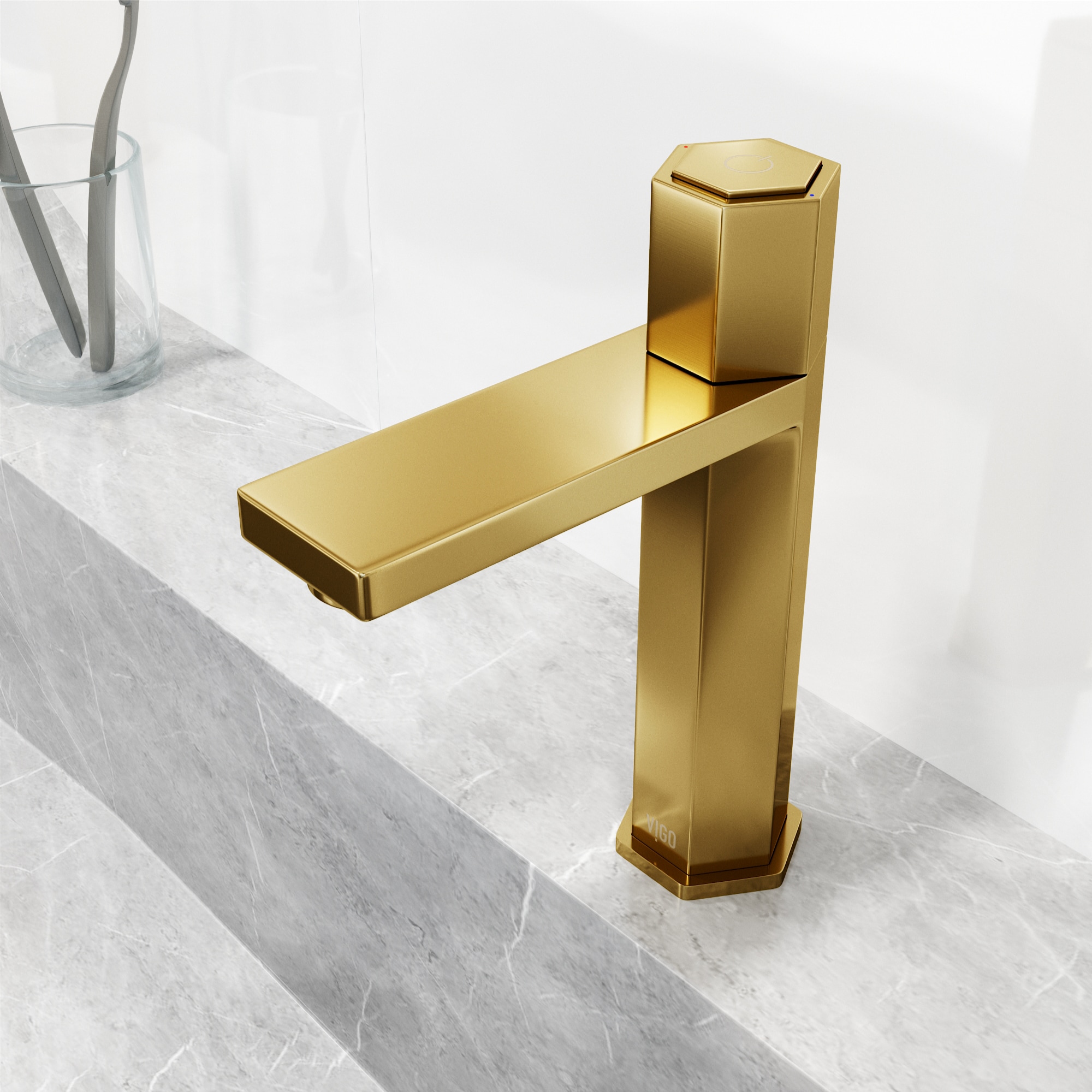 Matte Brushed Gold Single Handle Bathroom Faucet