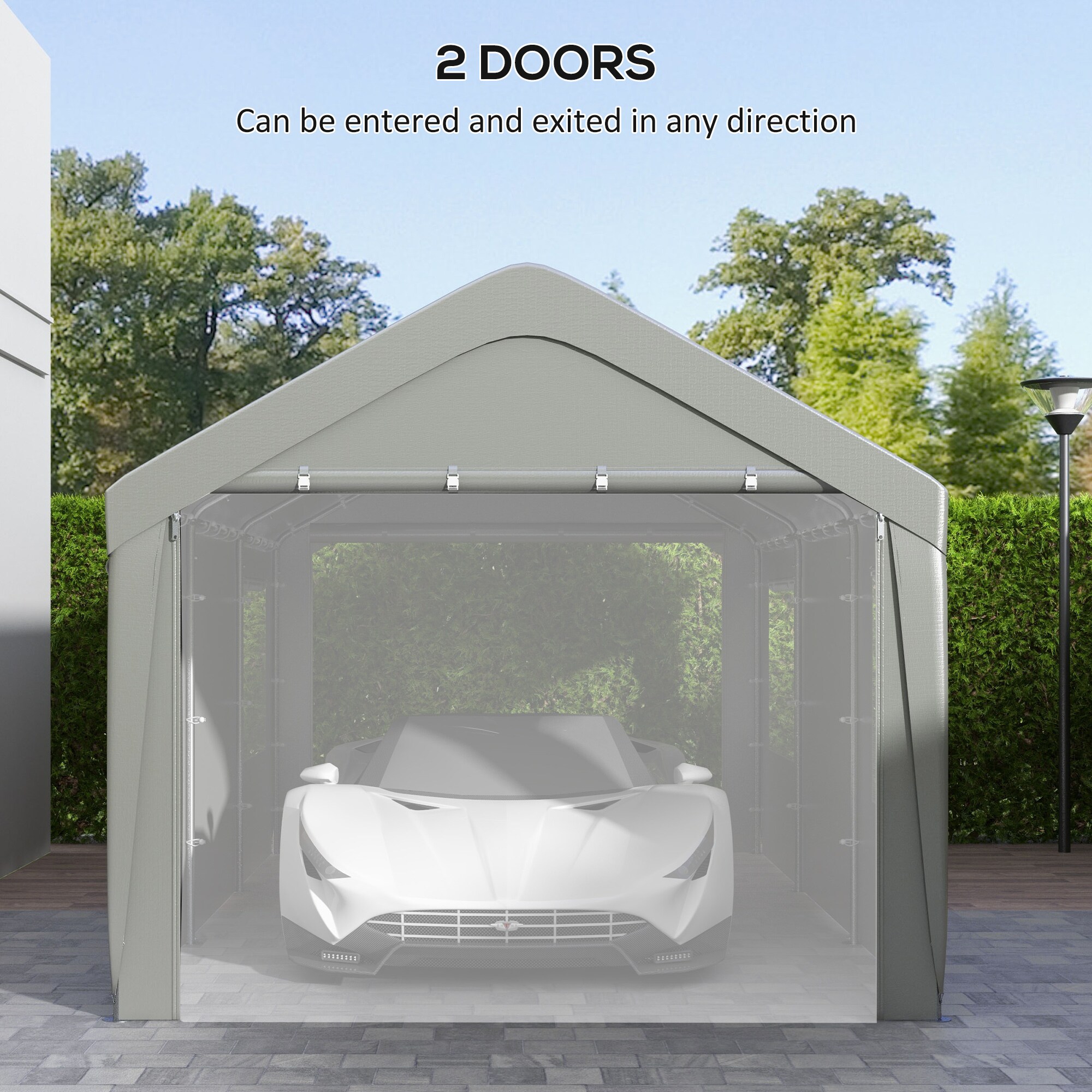 Outsunny 84C-523V00GY Carport-Covers - View #6