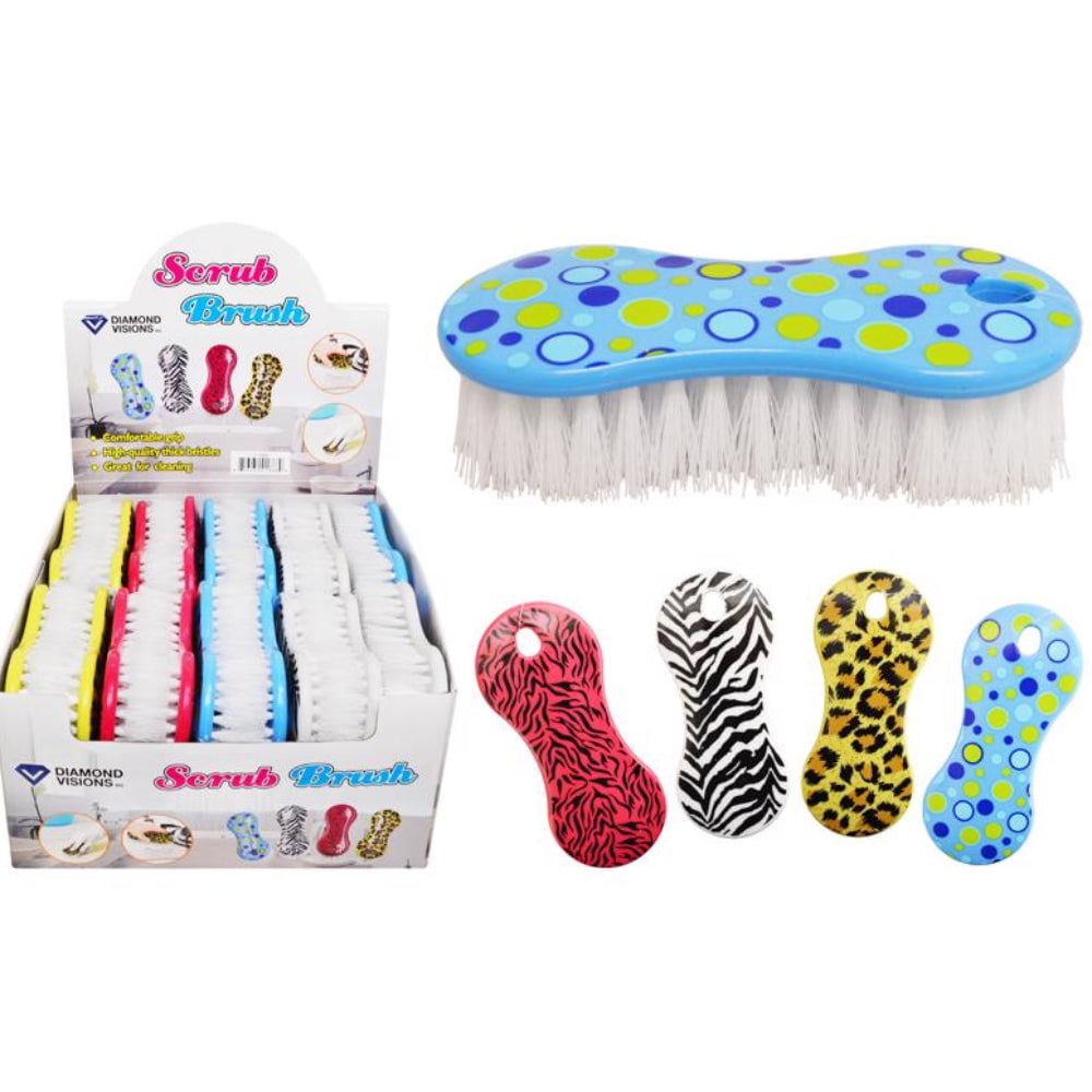 Diamond Visions  Polypropylene Fashion Scrub Brush 6 in Assorted Colors Pack of 36