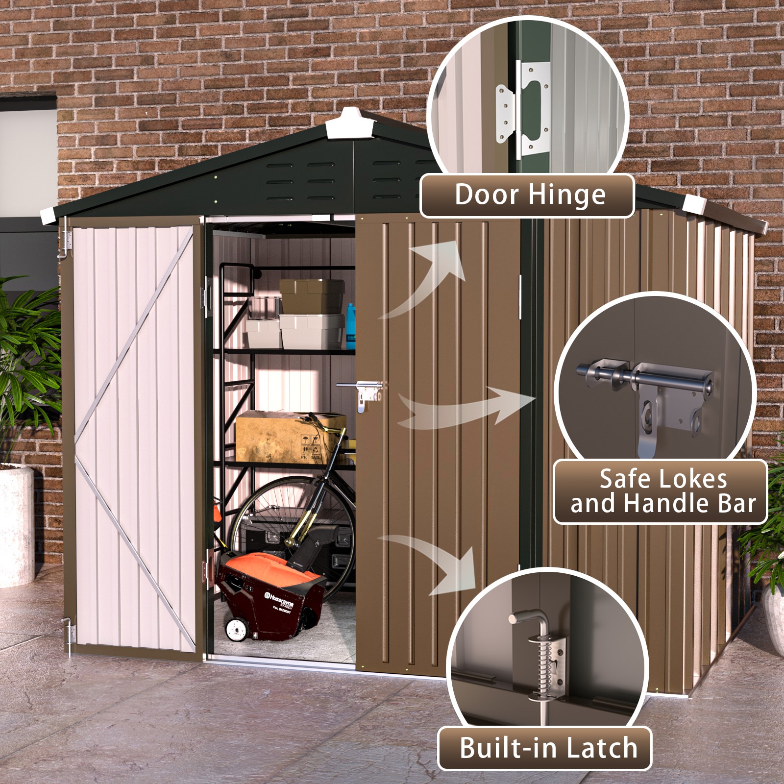UDPATIO TP86BRO-LW Metal-Storage-Buildings-Sheds - View #3