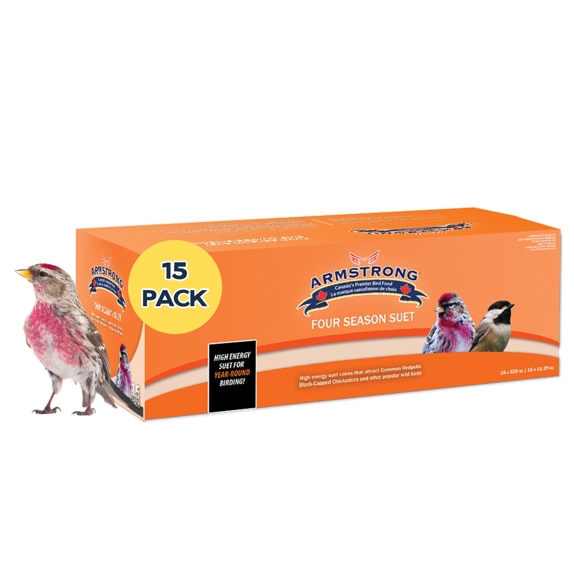 ARMSTRONG Wild Bird Food Four Season Suet Cake - 11.3oz (Pack of 15)