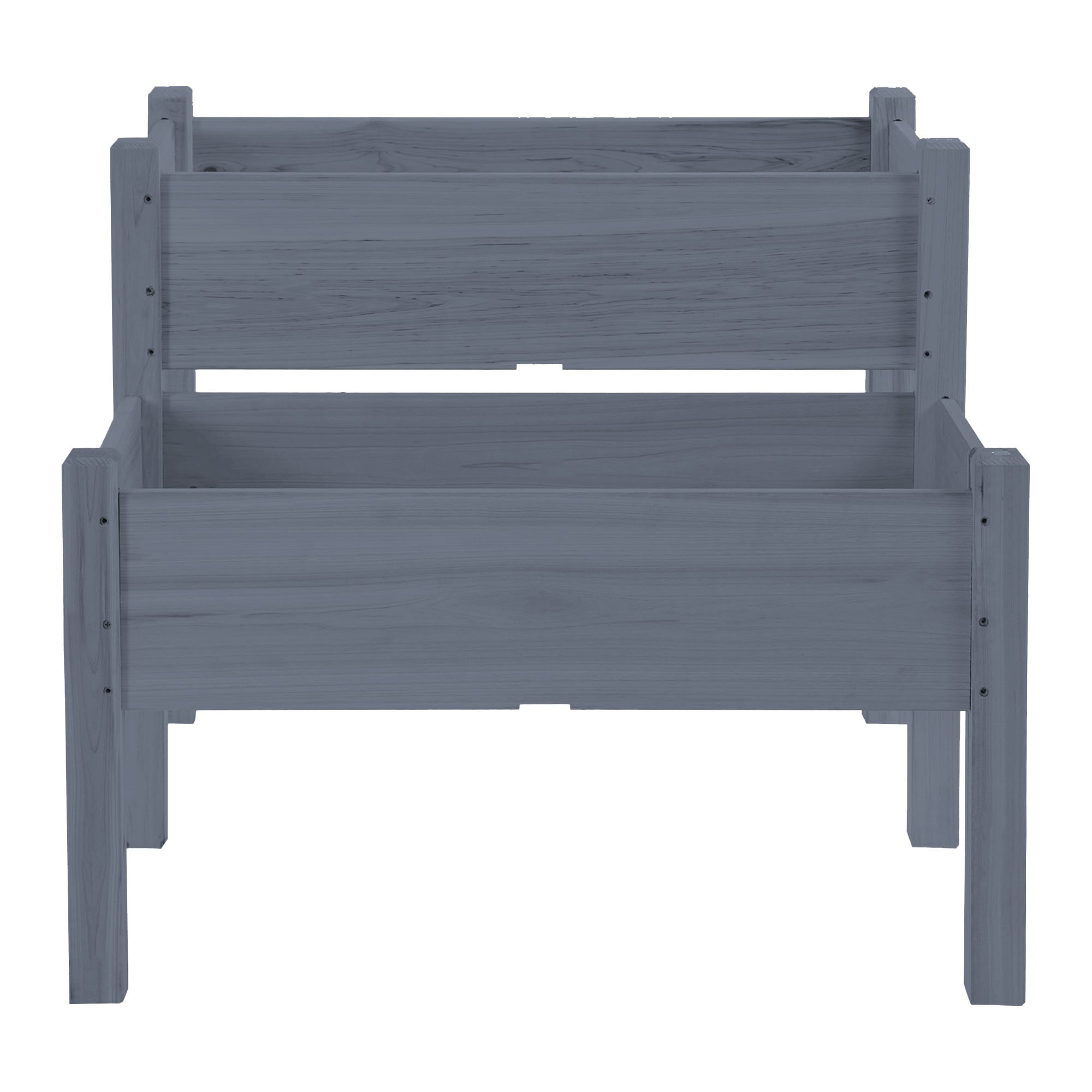 AHIOU HOME ZAAHG-P217237GB 33.5-in W x 33.75-in L x 28.25-in H Gray Wood Raised Planter Box
